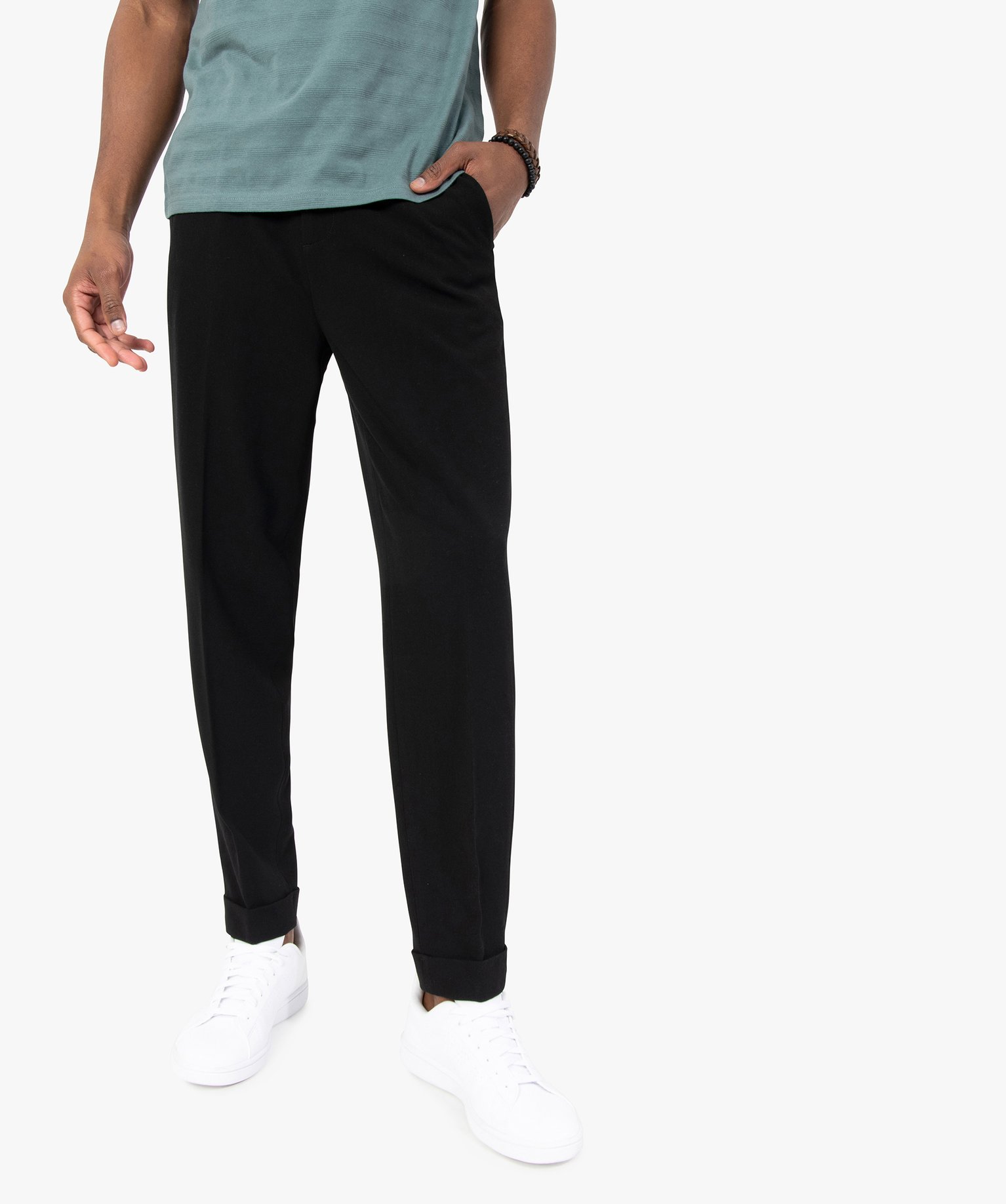 Pantalon toile noir homme deals