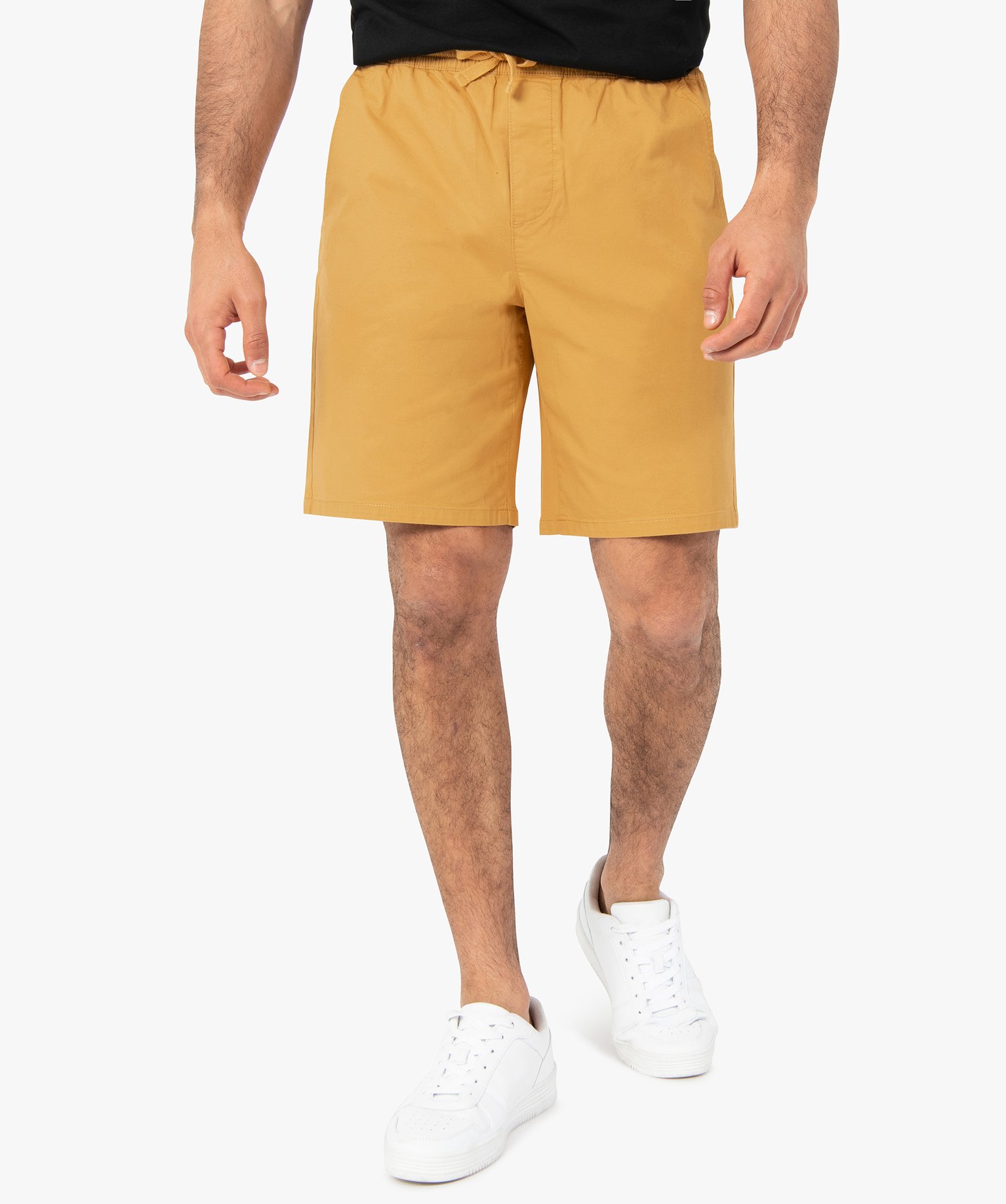 bermuda homme en coton stretch jaune
