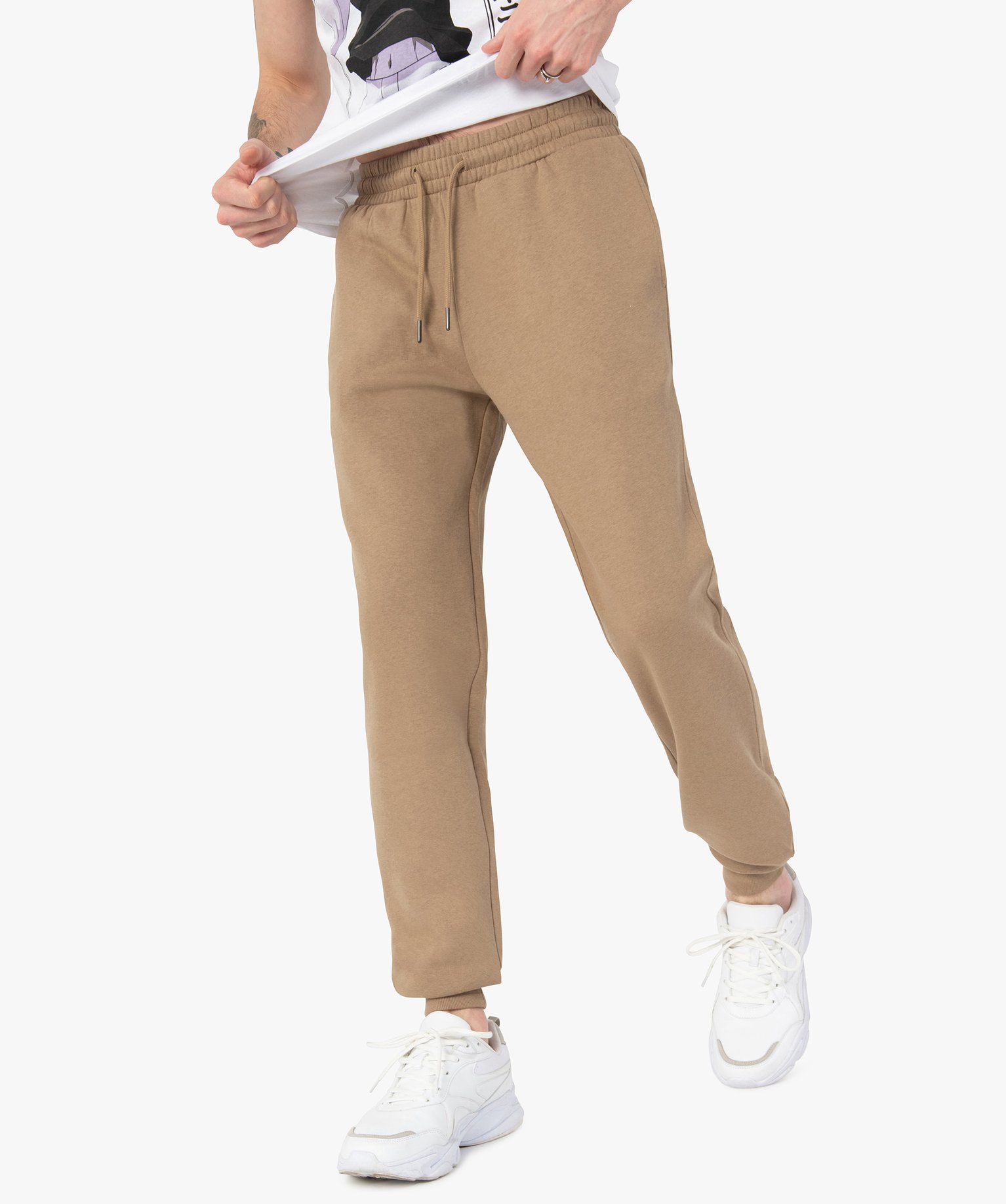 Pantalon jogging beige homme