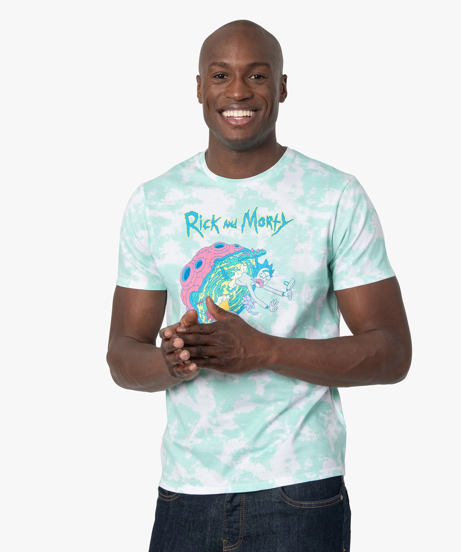 tee-shirt homme imprime - rick and morty vert tee-shirts