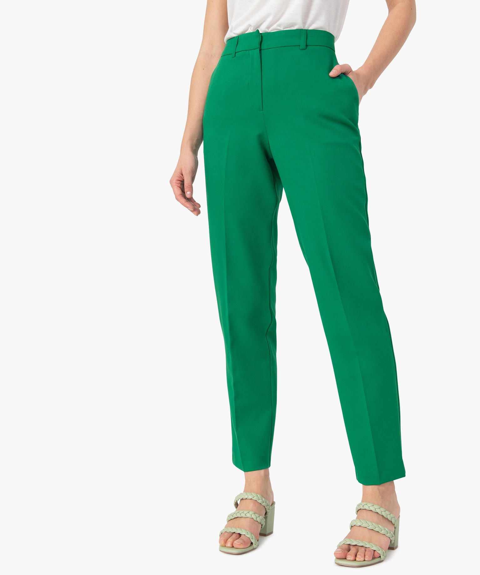 pantalon de tailleur femme vert pantalons