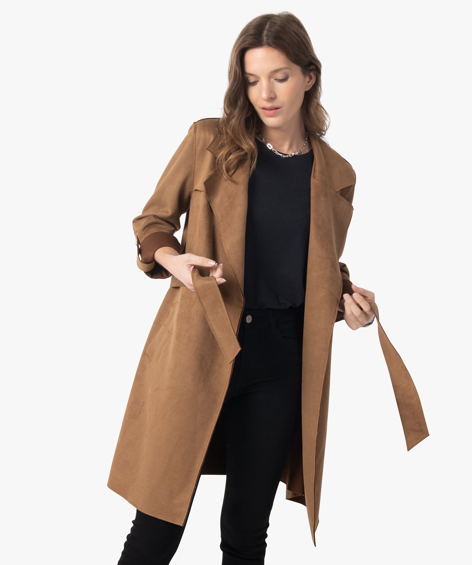 manteau suedine femme