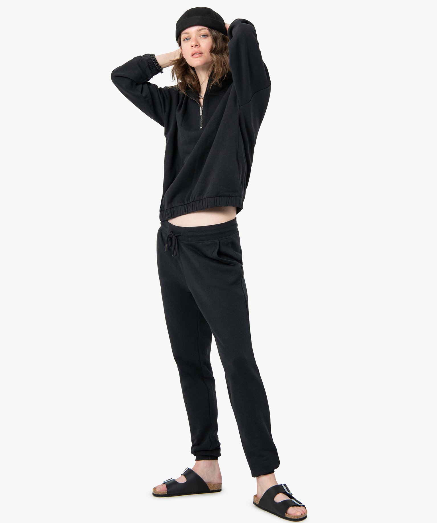 pantalon de jogging femme molletonne noir pantalons
