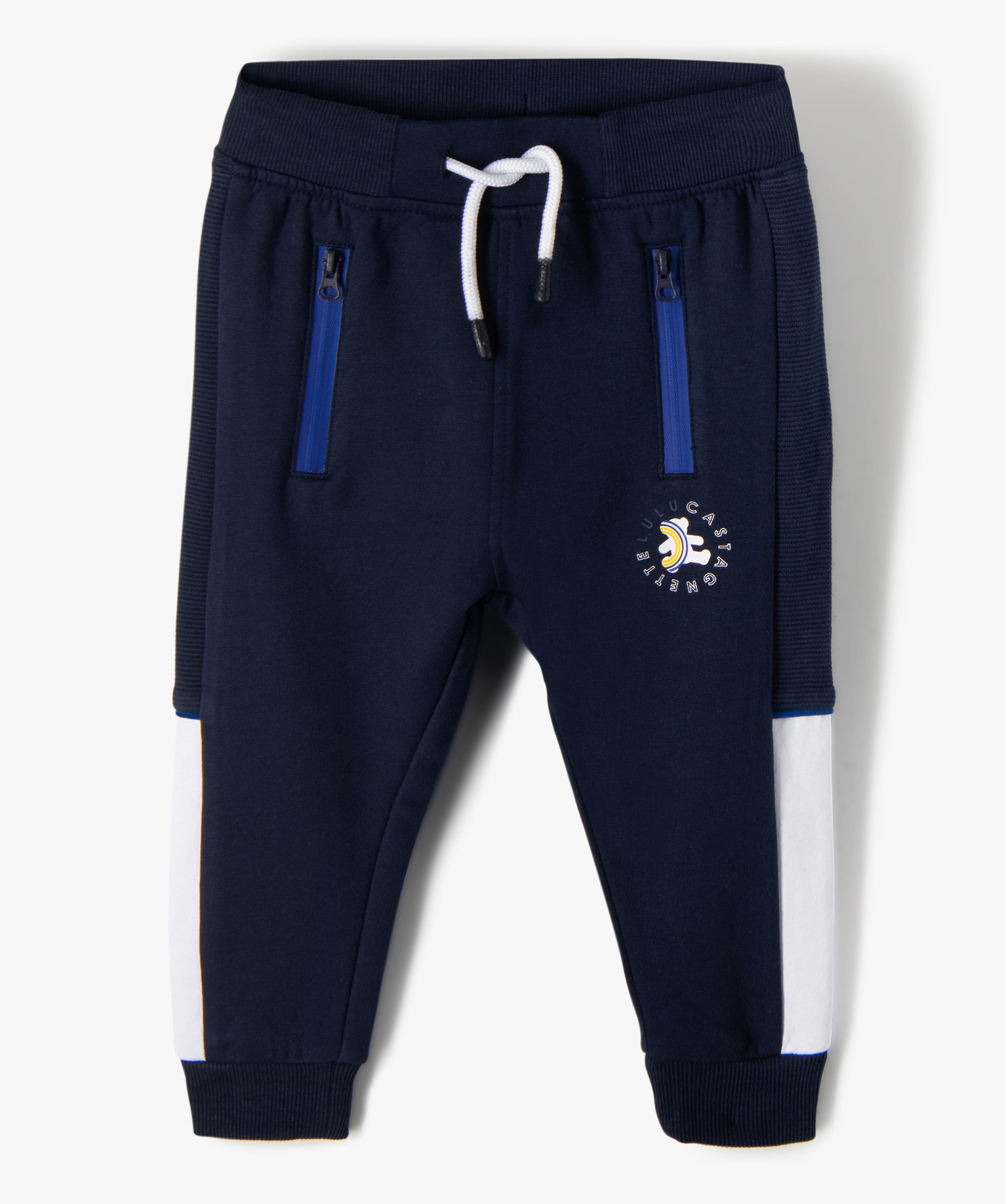 pantalon de jogging bebe garcon molletonne - lulucastagnette bleu bebe