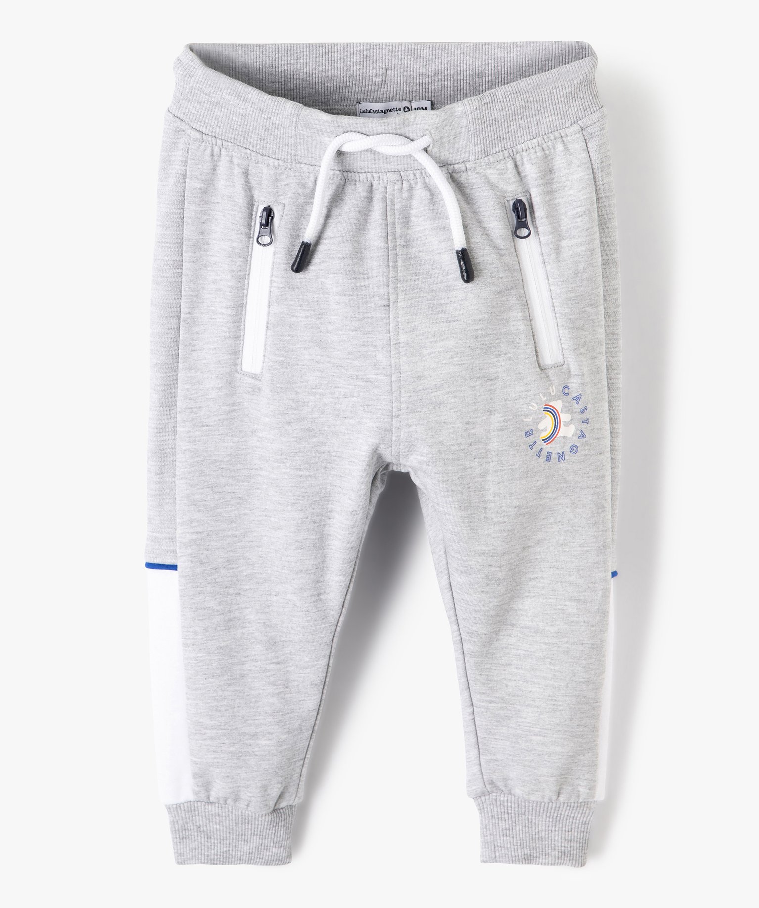 pantalon de jogging bebe garcon molletonne - lulucastagnette gris bebe