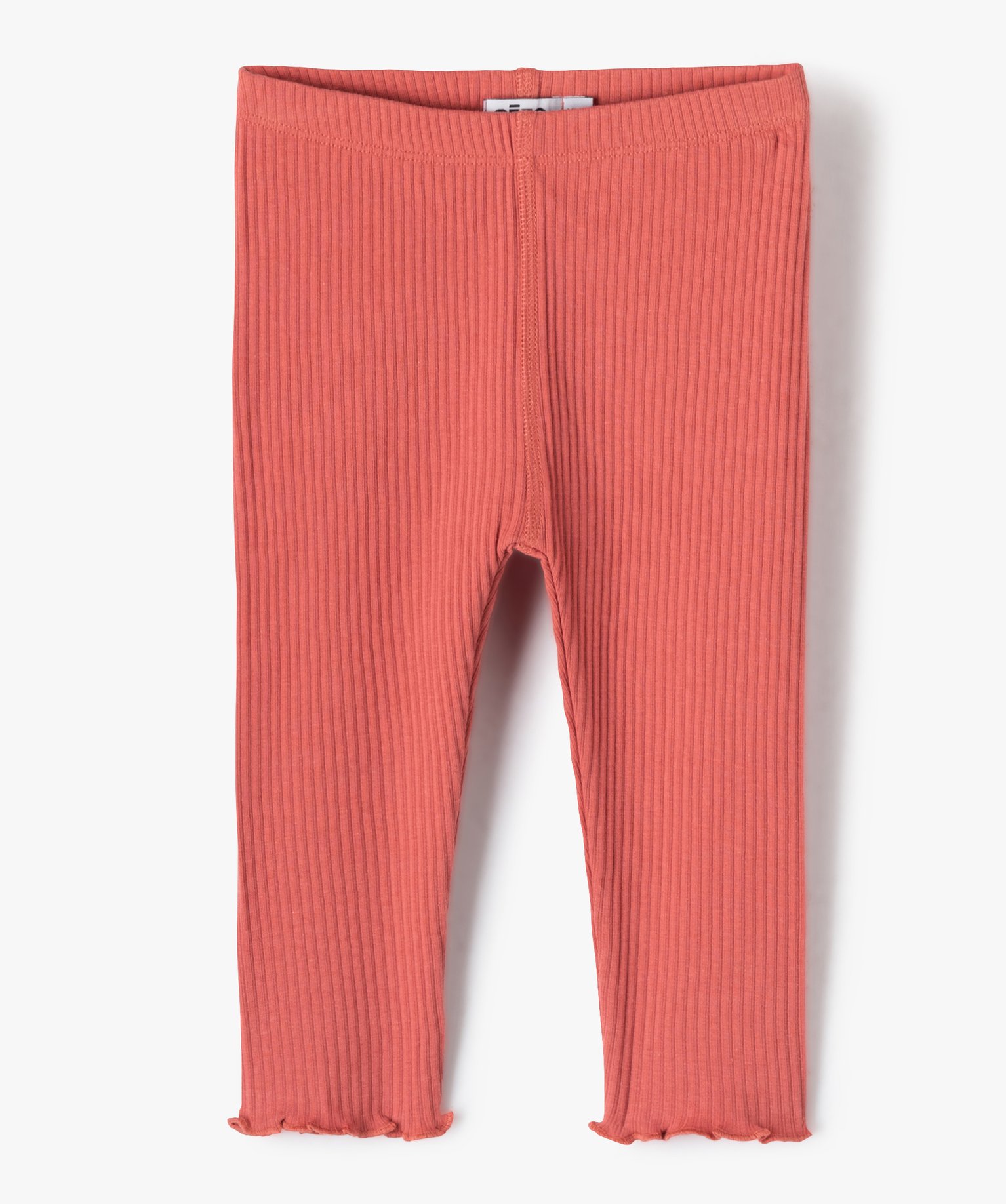 legging bebe fille en maille cotelee rose leggings bebe GEMO