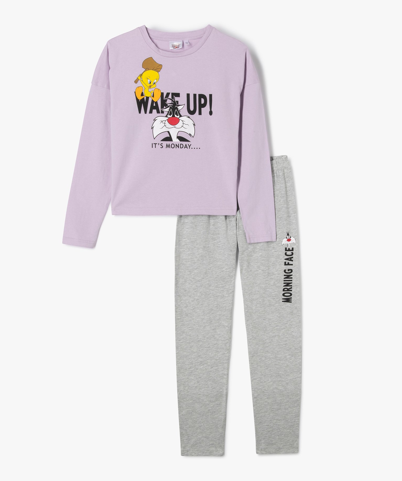 pyjama fille avec motif titi et grosminet - looney tunes violet