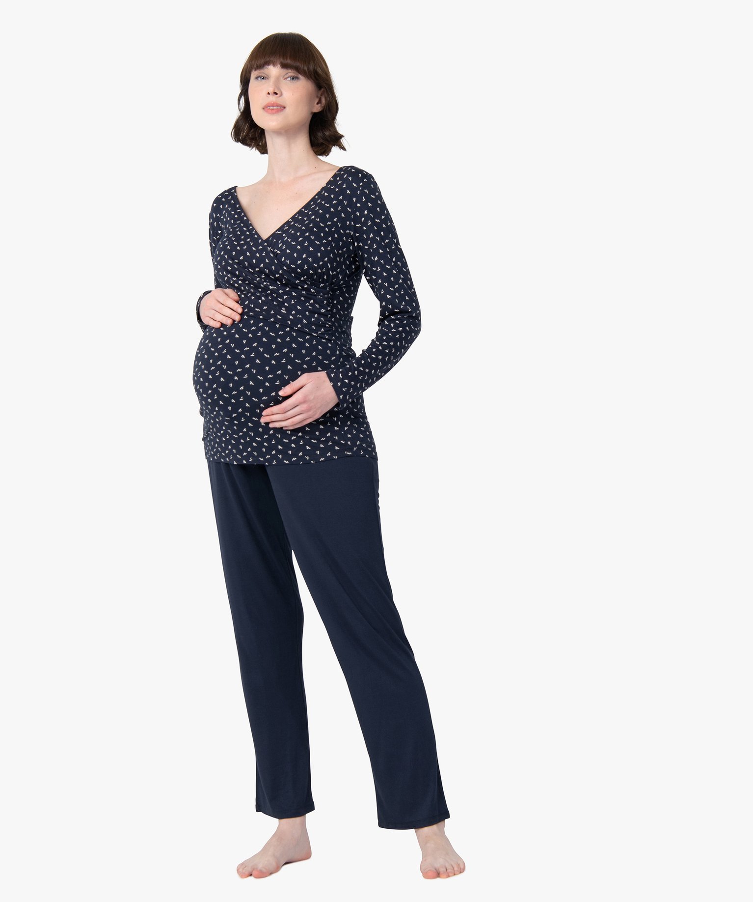 pyjama de grossesse et dallaitement imprime pyjamas ensembles vestes femme