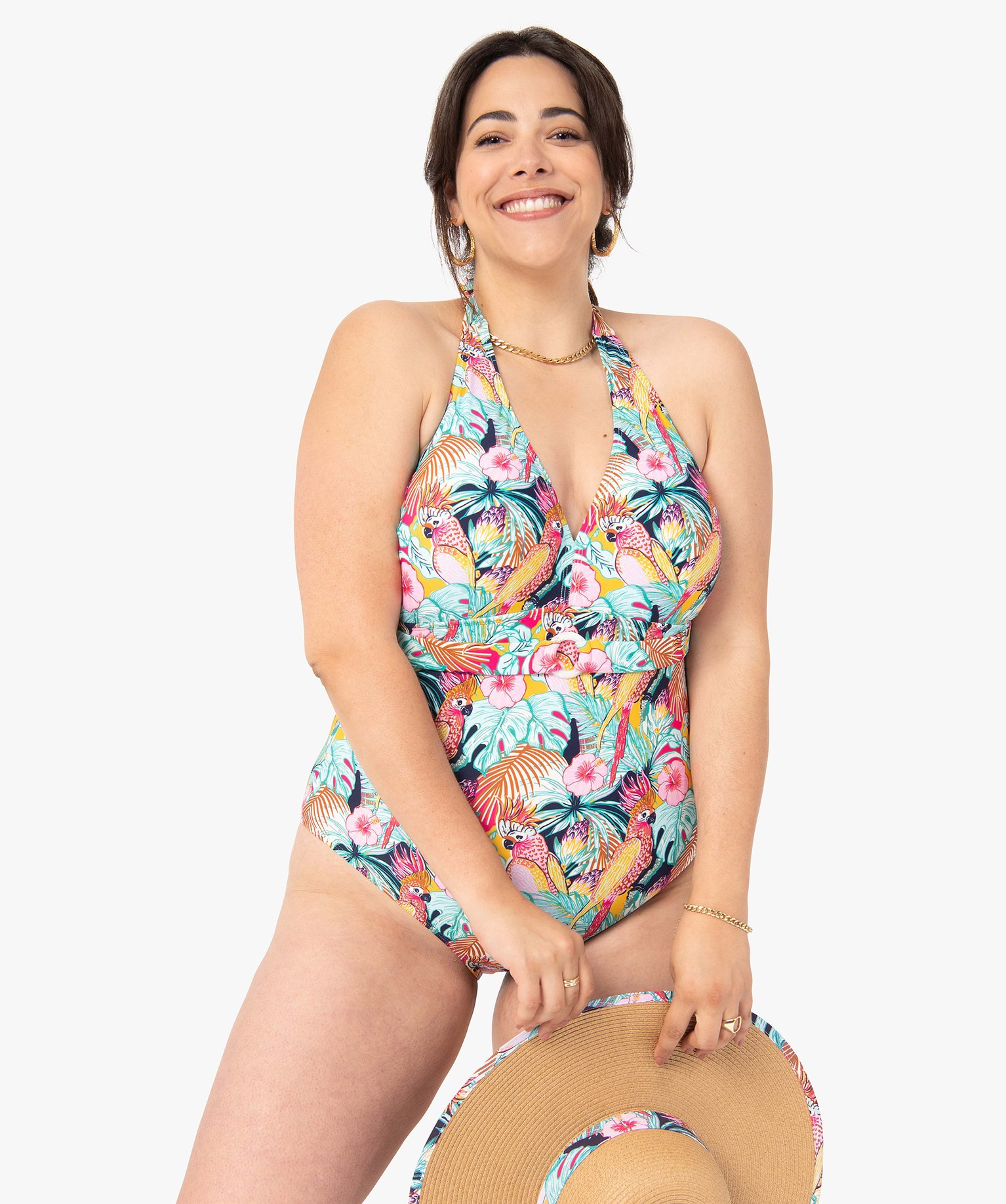maillot de bain femme grande taille a motifs exotiques imprime maillots de  bain 1 piece femme