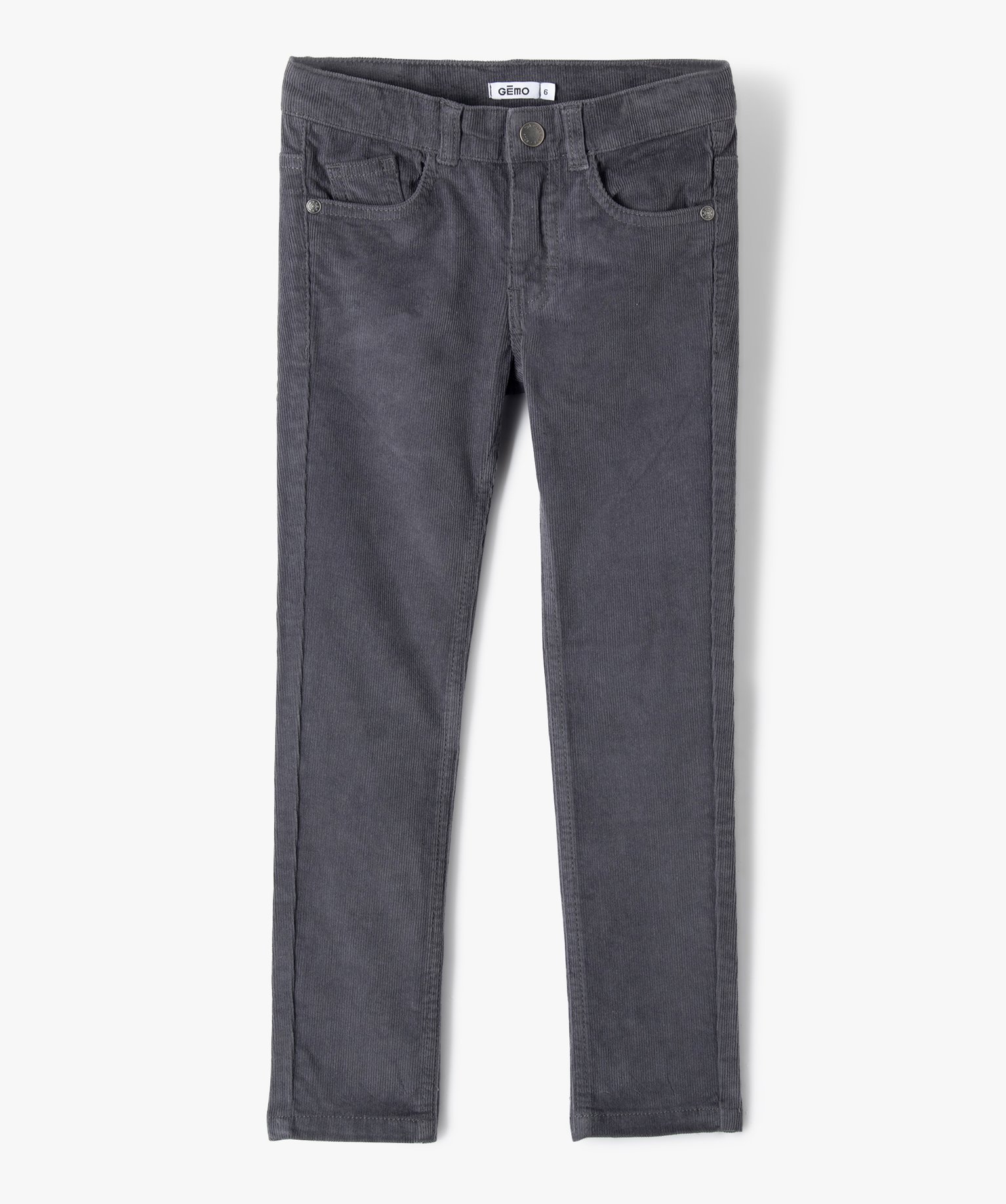 pantalon garcon 5 poches en velours cotele gris pantalons