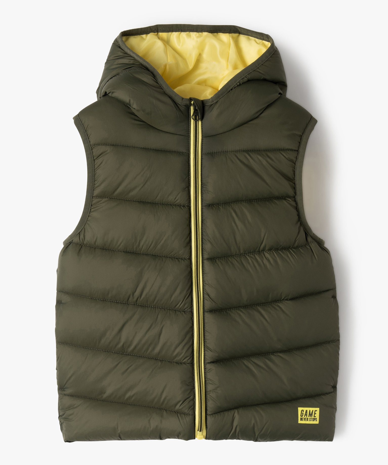 doudoune garcon sans manches a capuche vert blousons et vestes