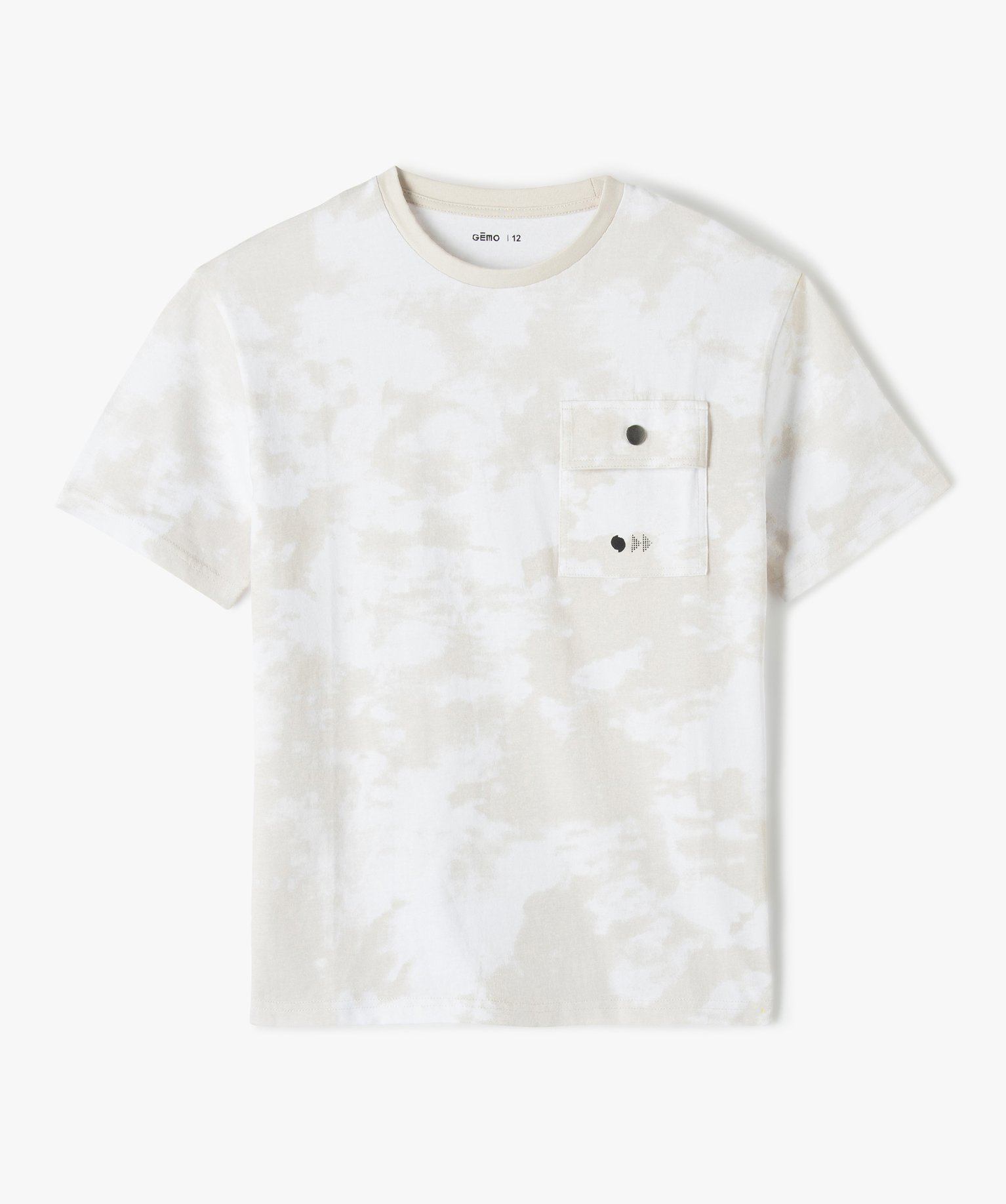 tee-shirt garcon a manches courtes bicolore tie-and-dye imprime tee-shirts