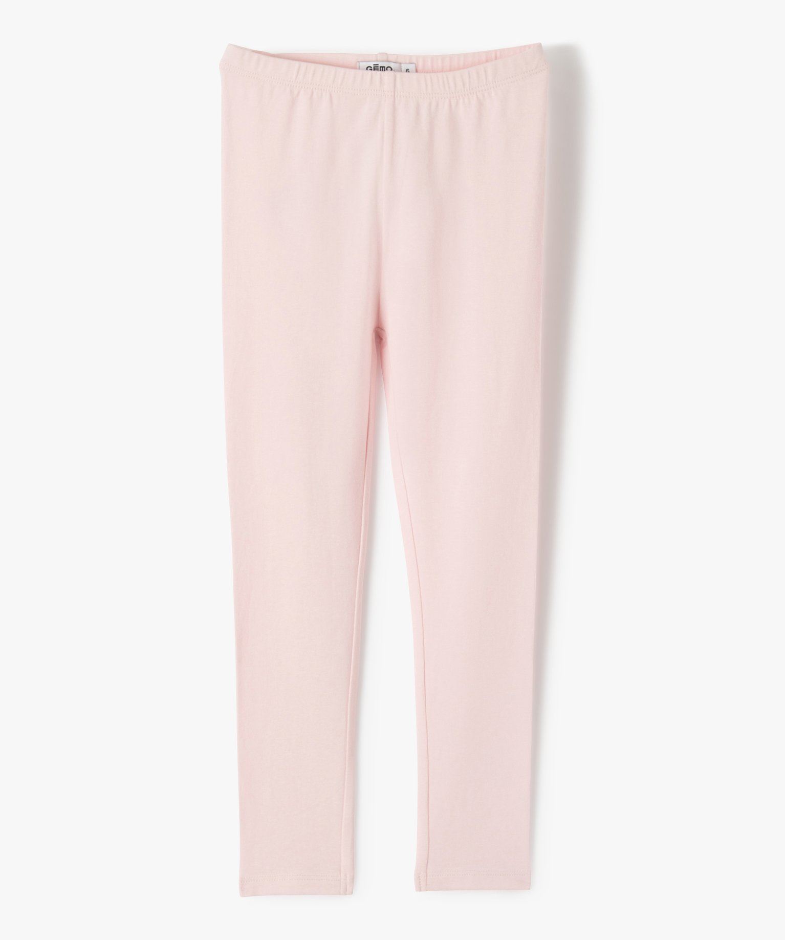 legging long uni en coton stretch fille rose standard leggings
