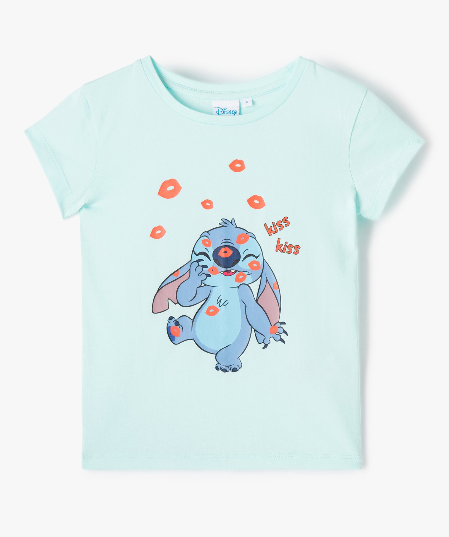 tee-shirt fille manches courtes lilo stitch - disney vert tee-shirts fille