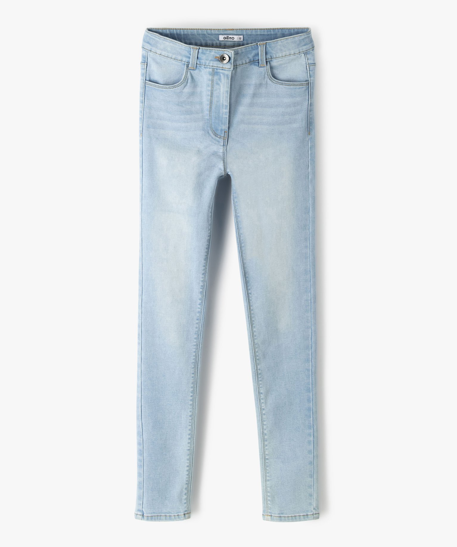 jean fille coupe ultra skinny 4 poches bleu jeans