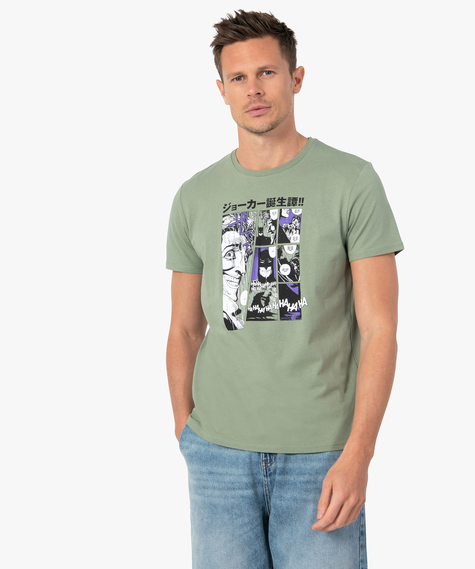 tee-shirt homme avec motif bd - batman vert tee-shirts