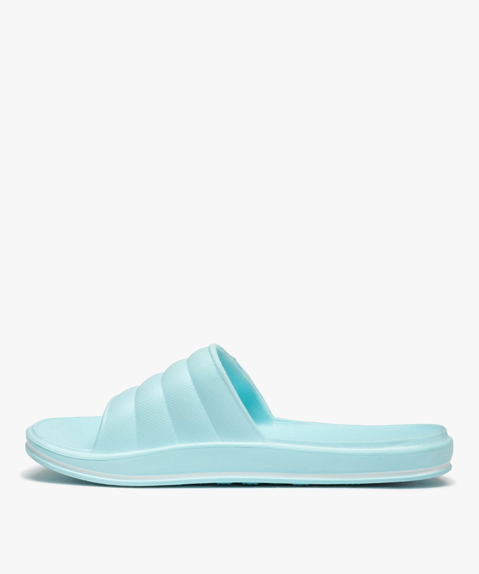 mules de piscine femme unies extralegeres bleu standard tongs