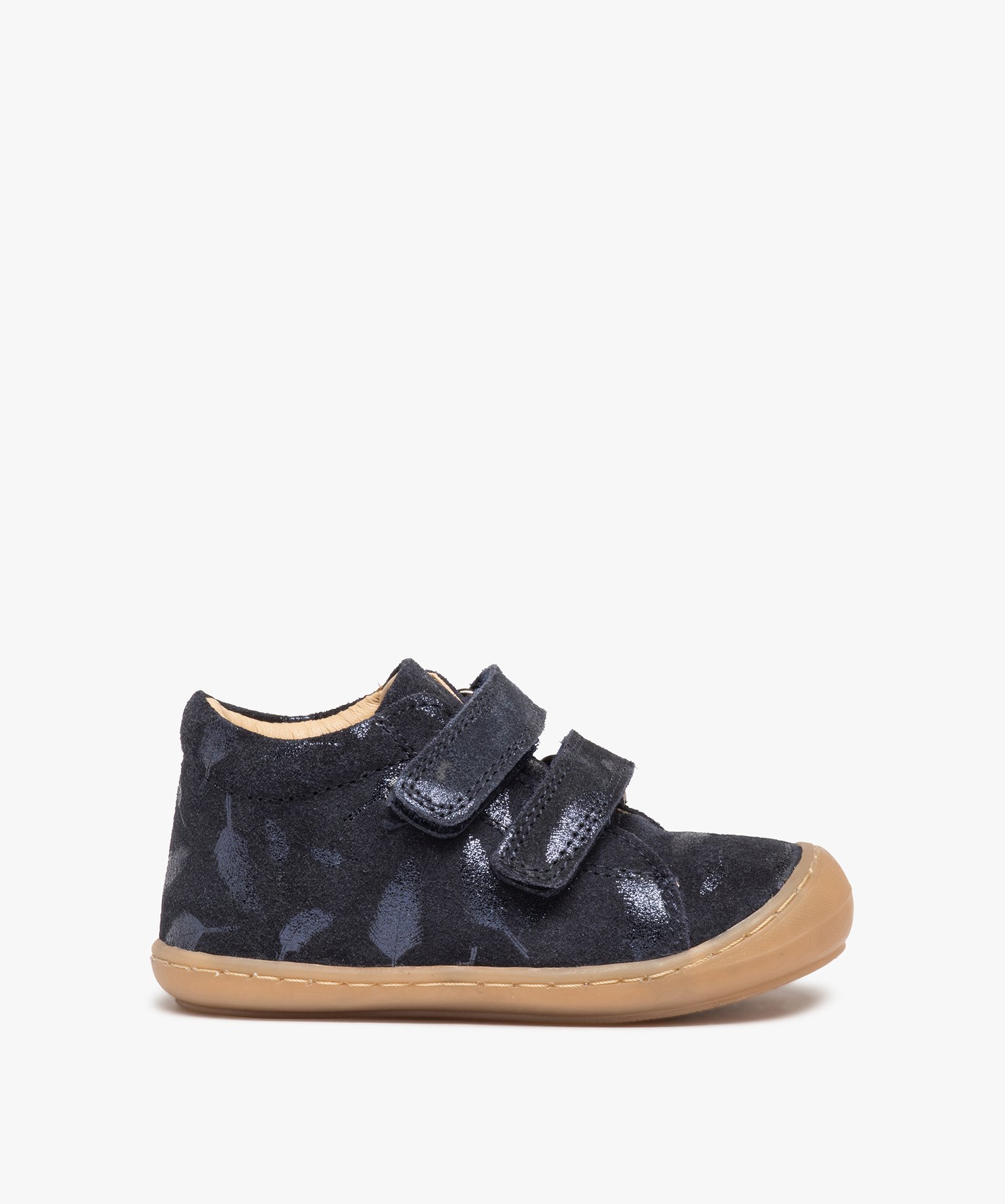 chaussures bebe fille en cuir a scratch details vernis - na! bleu bebe