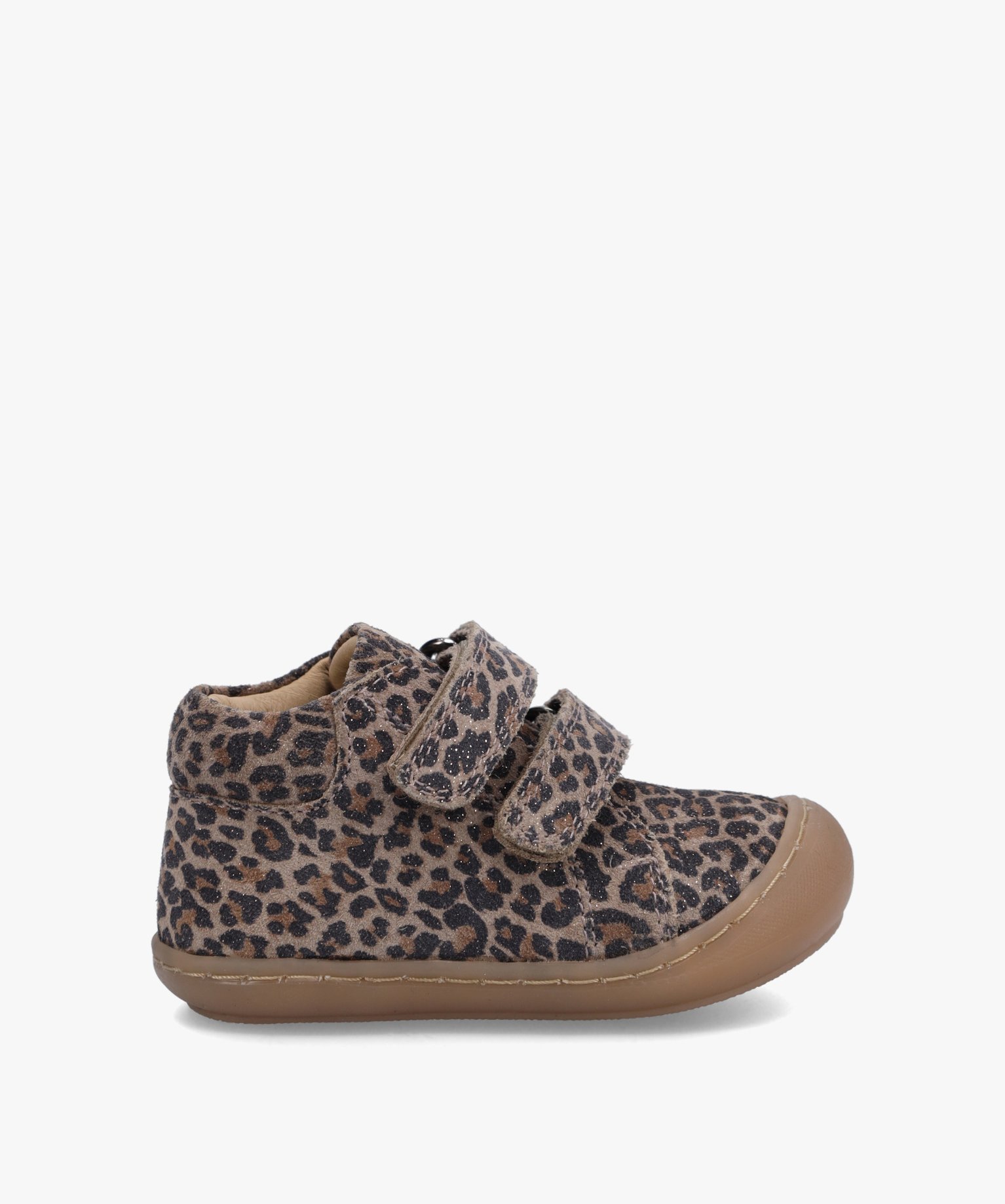 chaussures premiers pas bebe fille dessus cuir leopard - na! brun