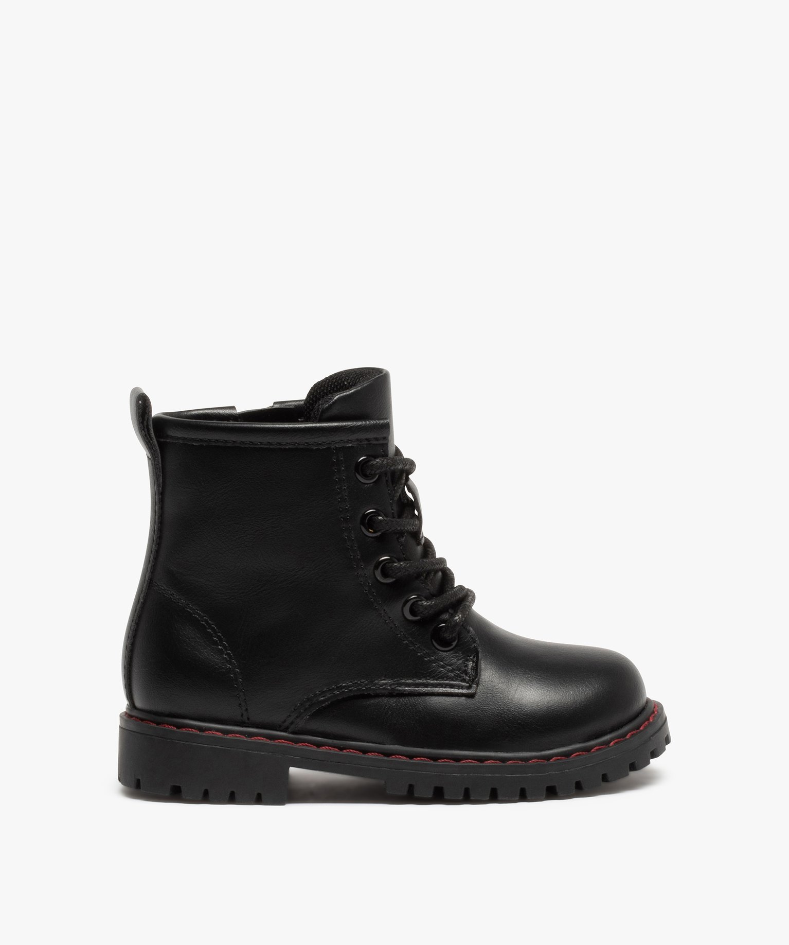 boots bebe garcon unies style rock a semelle crantee noir bottes et chaussures montantes