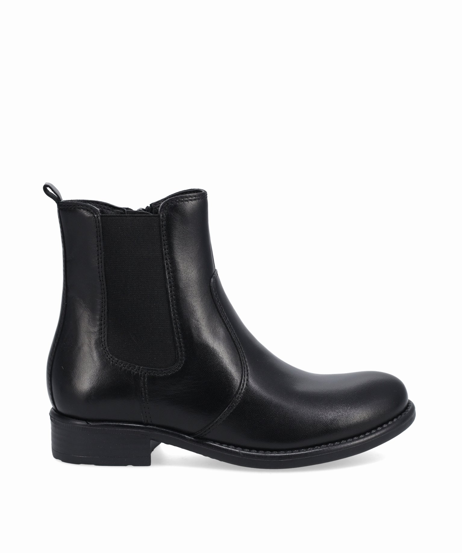 boots fille style chelsea unies dessus cuir - taneo noir