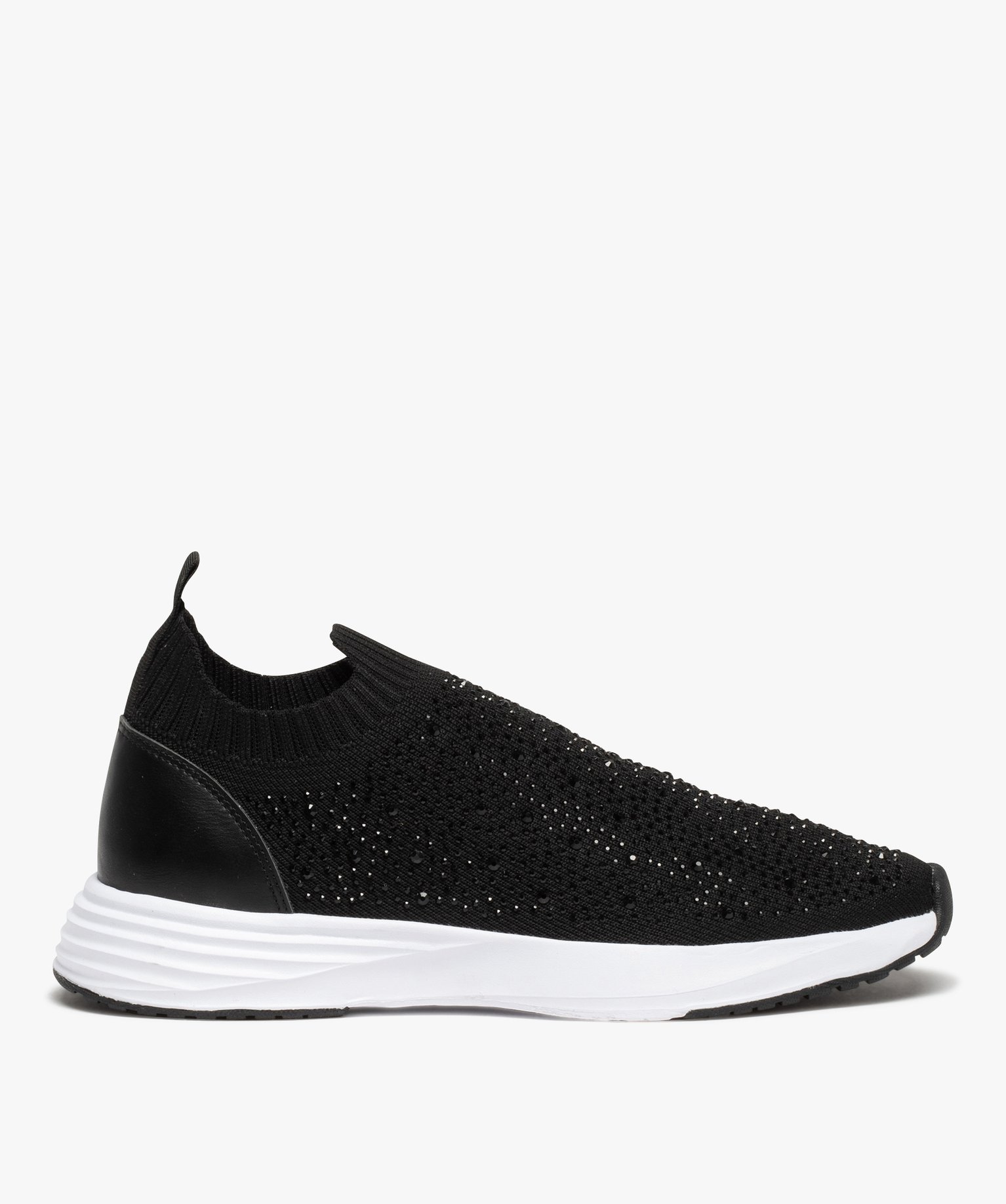 baskets femme sans lacets a strass noir baskets et tennis promos