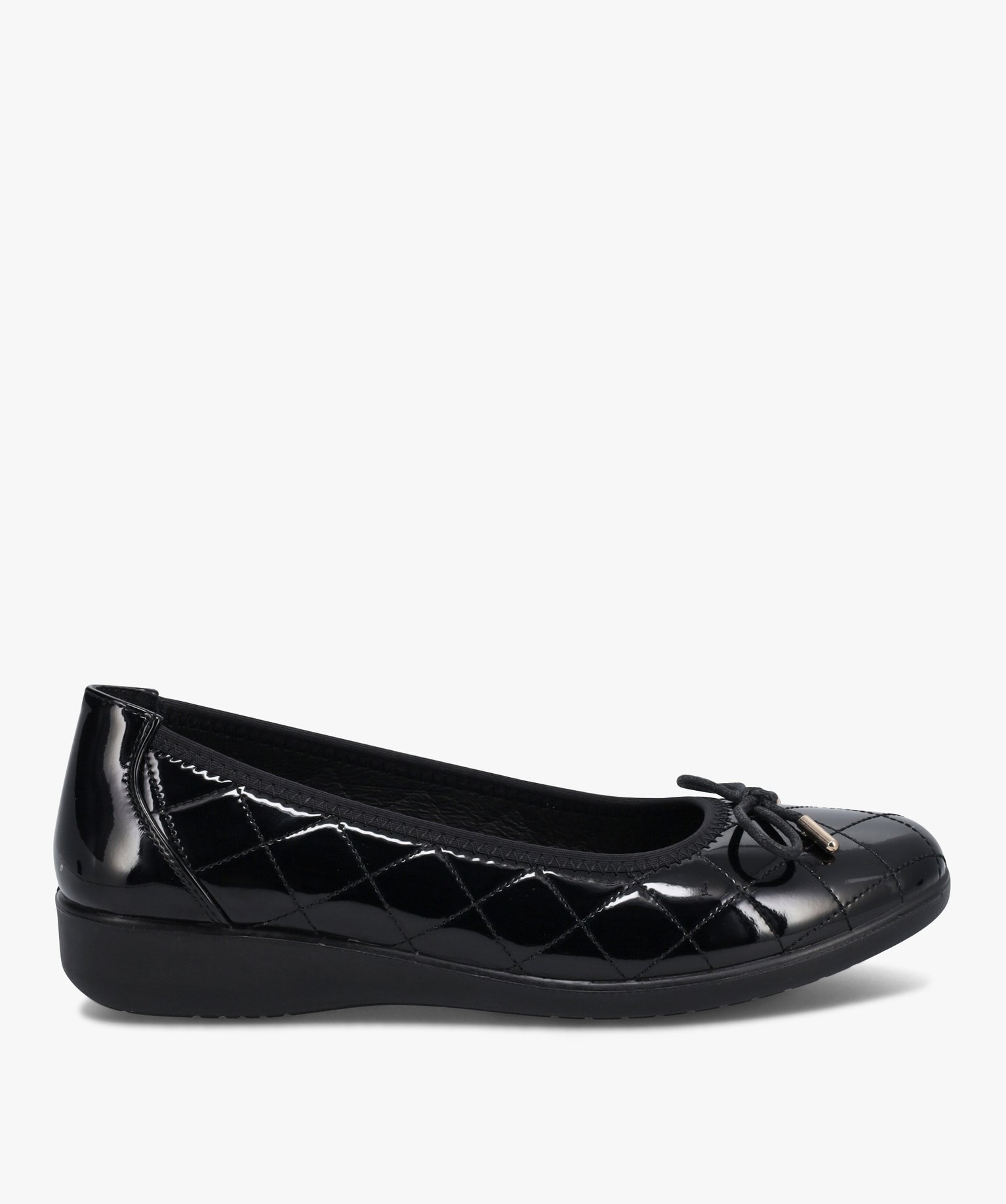 ballerines femme confort dessus verni matelasse noir ballerines femme