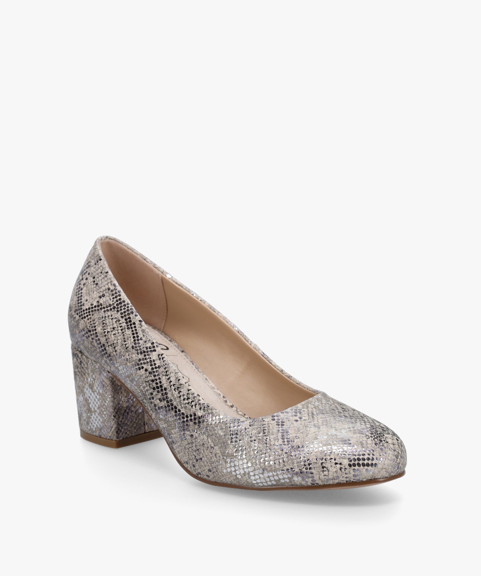 Escarpin python talon sale carré