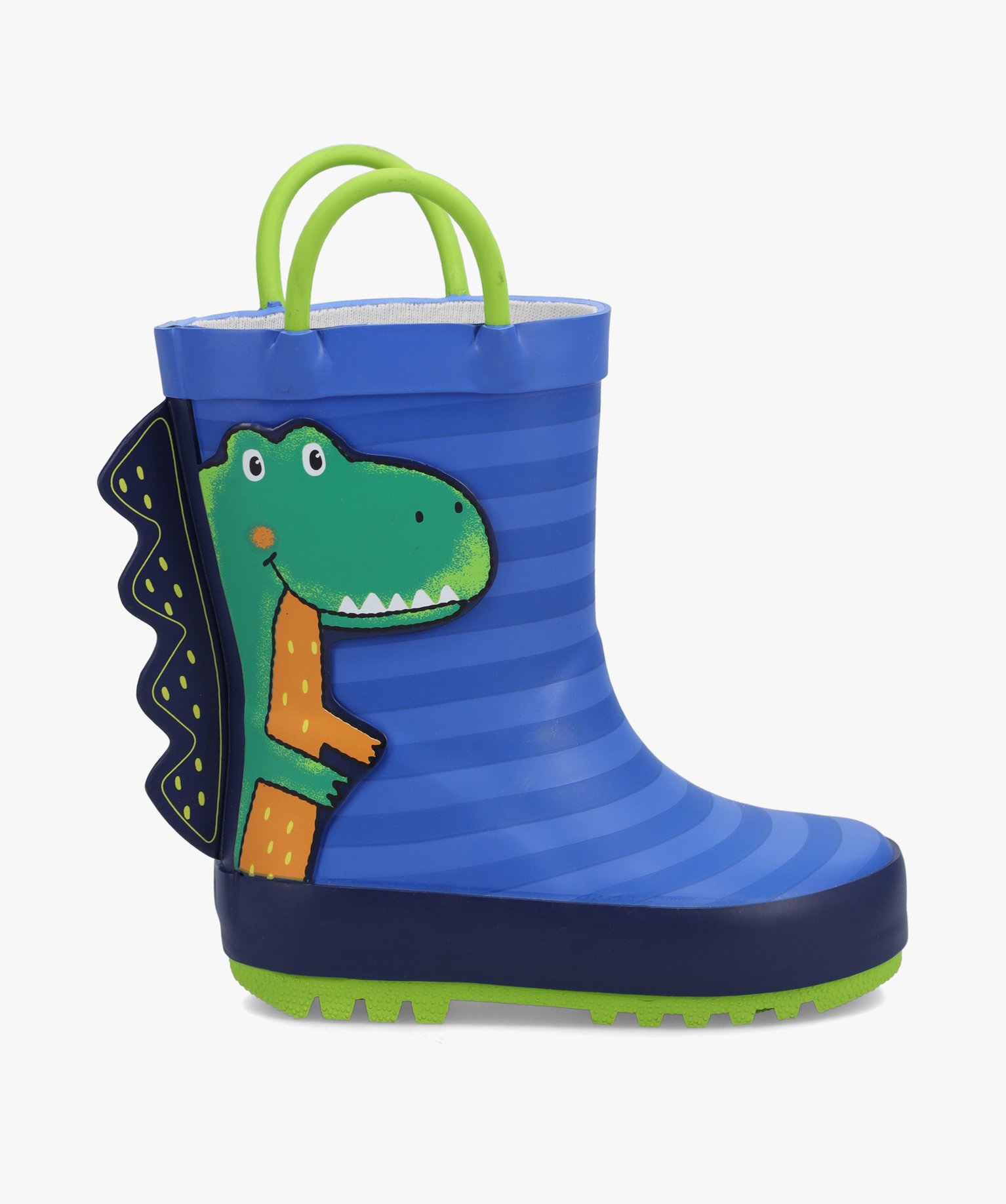 bottes de pluie bebe dinosaure avec anses bleu