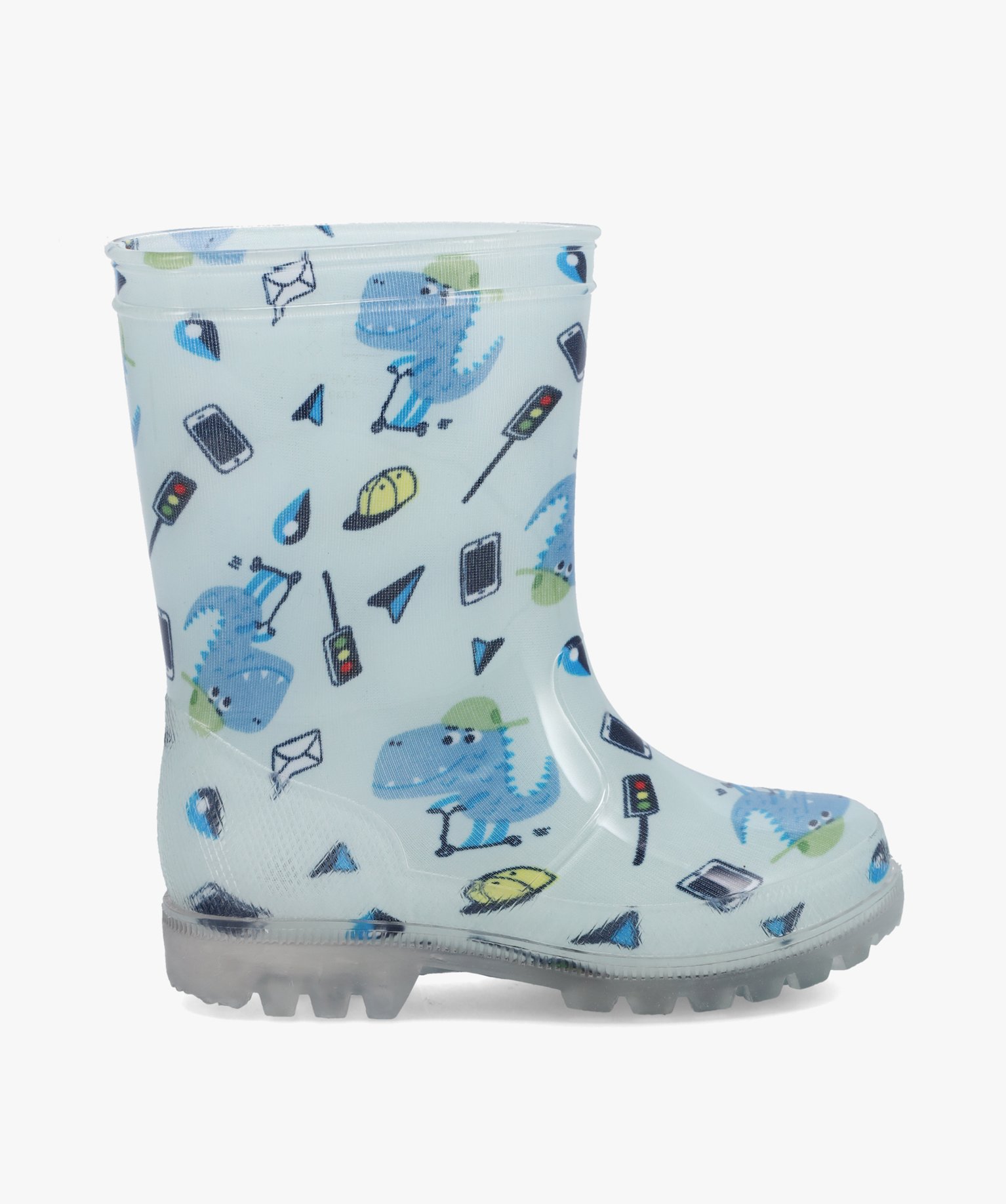 bottes de pluie garcon imprimees streetwear dinosaures gris