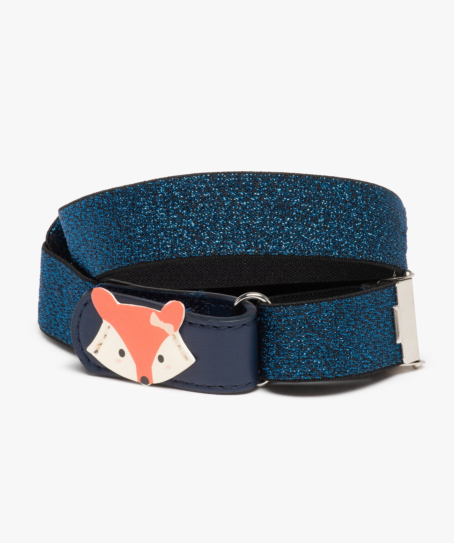 ceinture fille elastique pailletee avec motif renard bleu