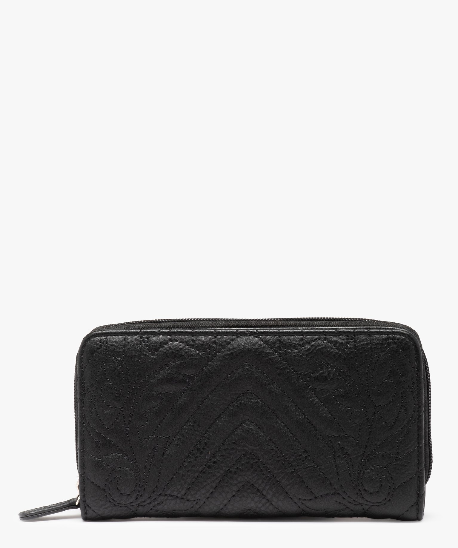 portefeuille femme multirangement a motif brode noir porte-monnaie et portefeuilles