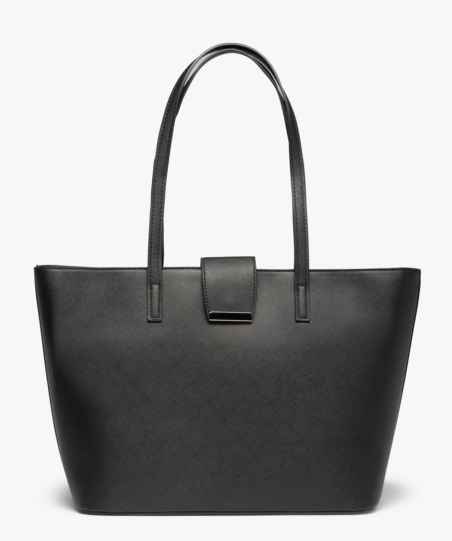 sac cabas femme rigide en matiere texturee noir sacs a main