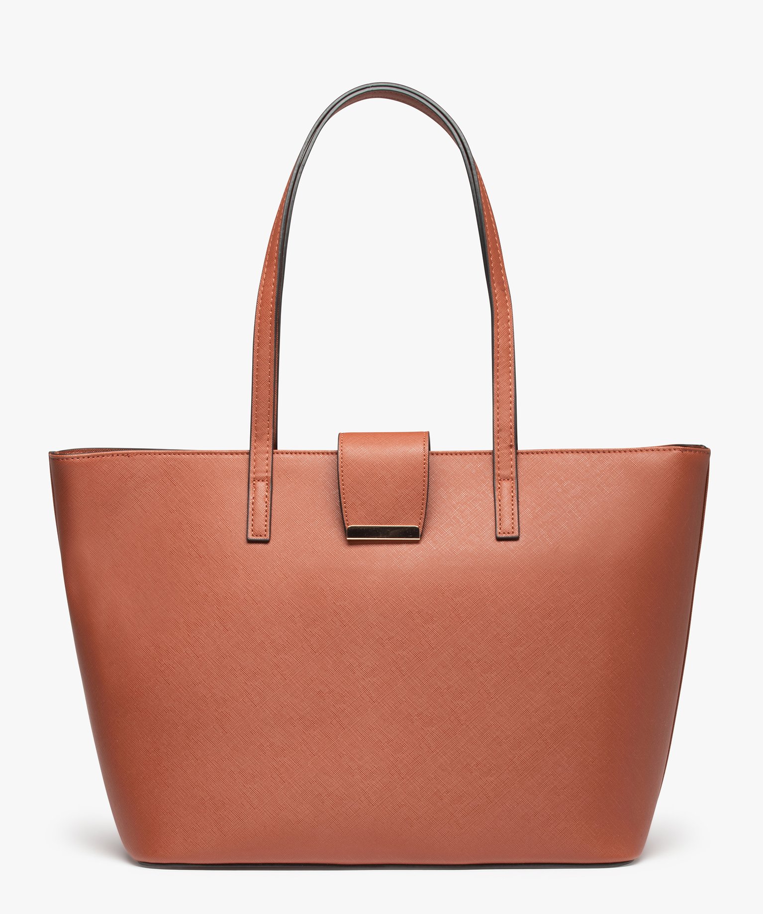 sac cabas rigide en matiere texturee femme orange cabas grand volume