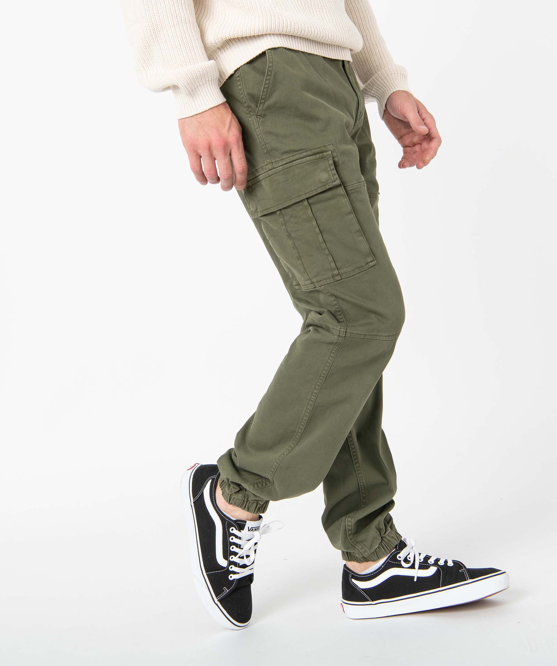 pantalon homme cargo coupe straight vert pantalons de costume homme