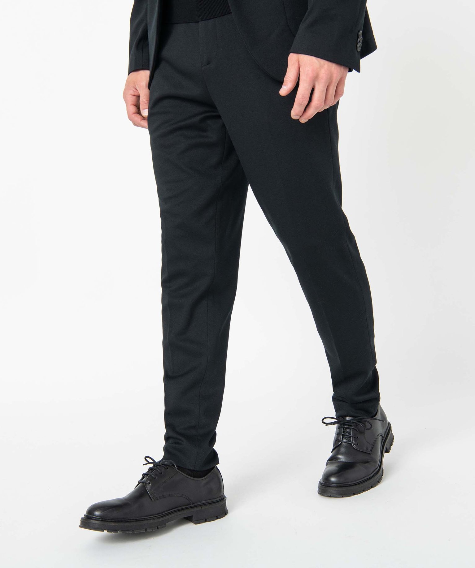 pantalon homme en maille extensible noir pantalons de costume