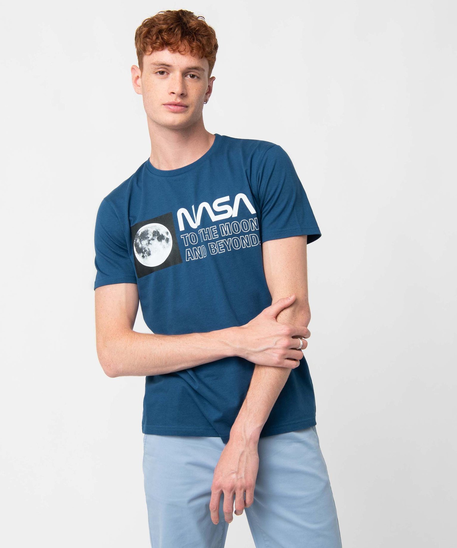 tee-shirt homme avec motif de lespace - nasa bleu tee-shirts