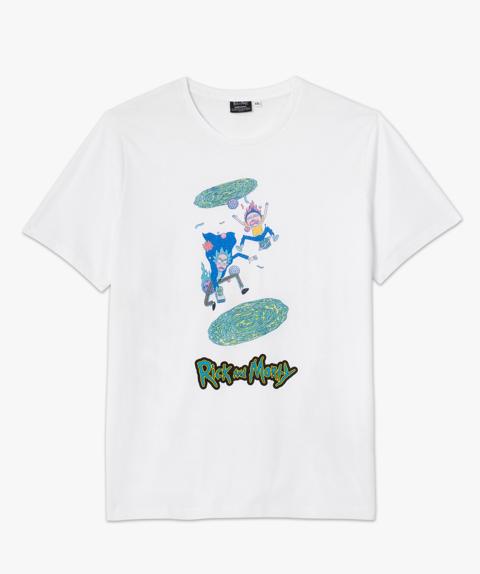 tee-shirt homme a manches courtes imprime - rick morty blanc tee-shirts