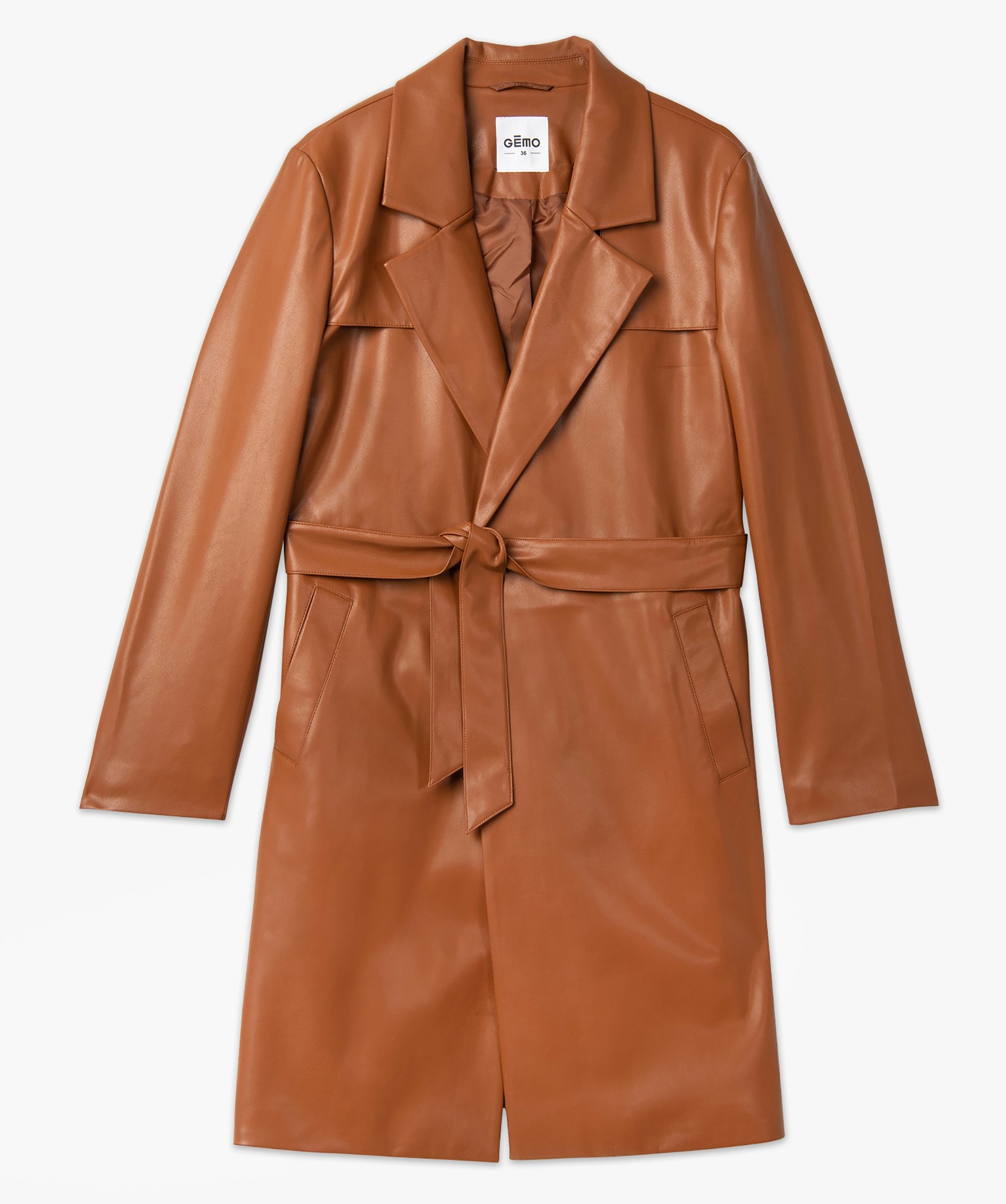 trench femme en synthetique imitation cuir orange vestes femme GEMO