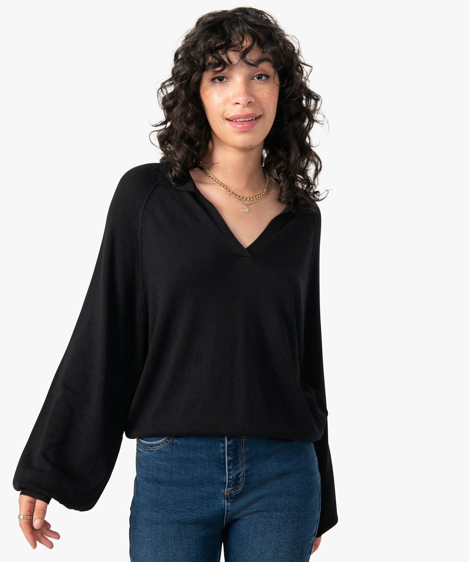 T-shirt Femme Fifth Sun "Coffee Please" Gris/noir - Col V, Manches Raglan - Taille S Neuve