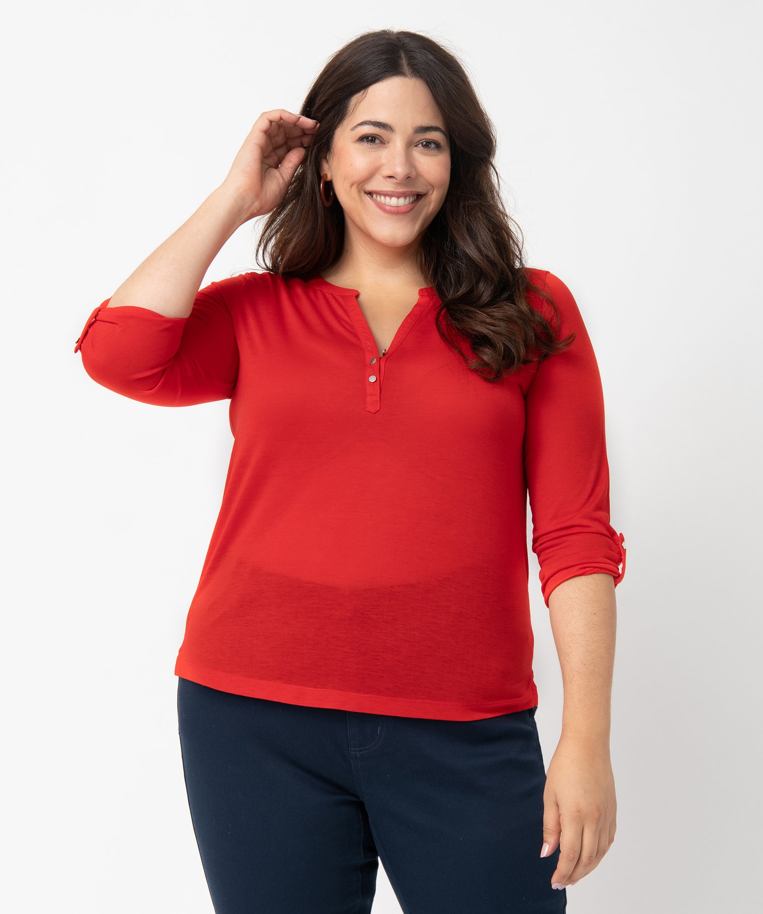tee-shirt femme a manches longues et dos dentelle rouge t-shirts manches longues