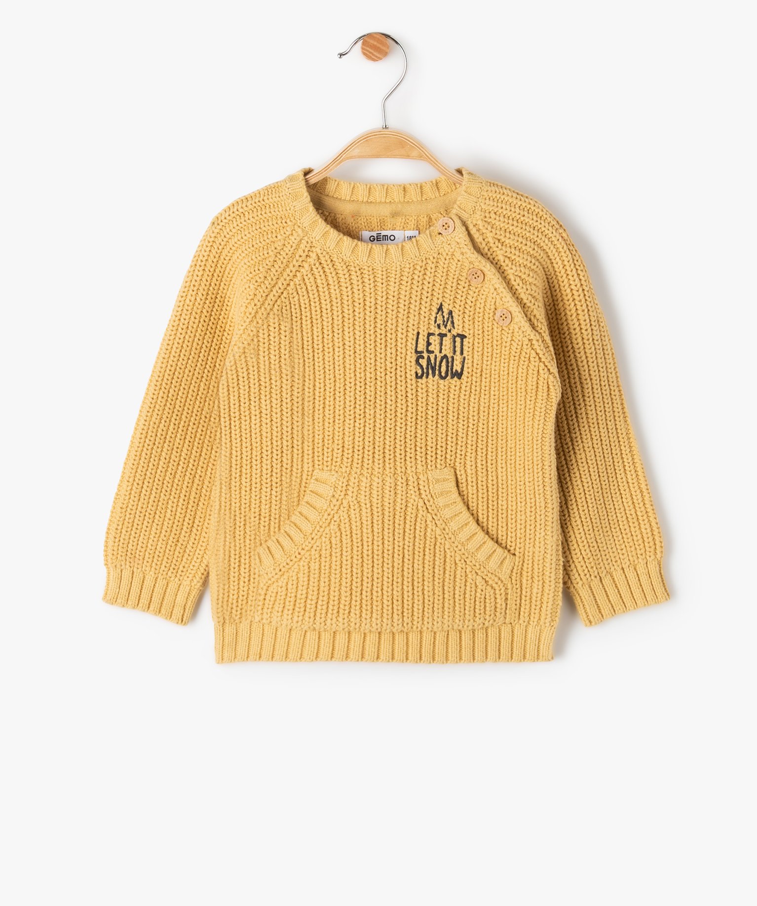 Pull bébé garçon en maille de coton et lin mélangés