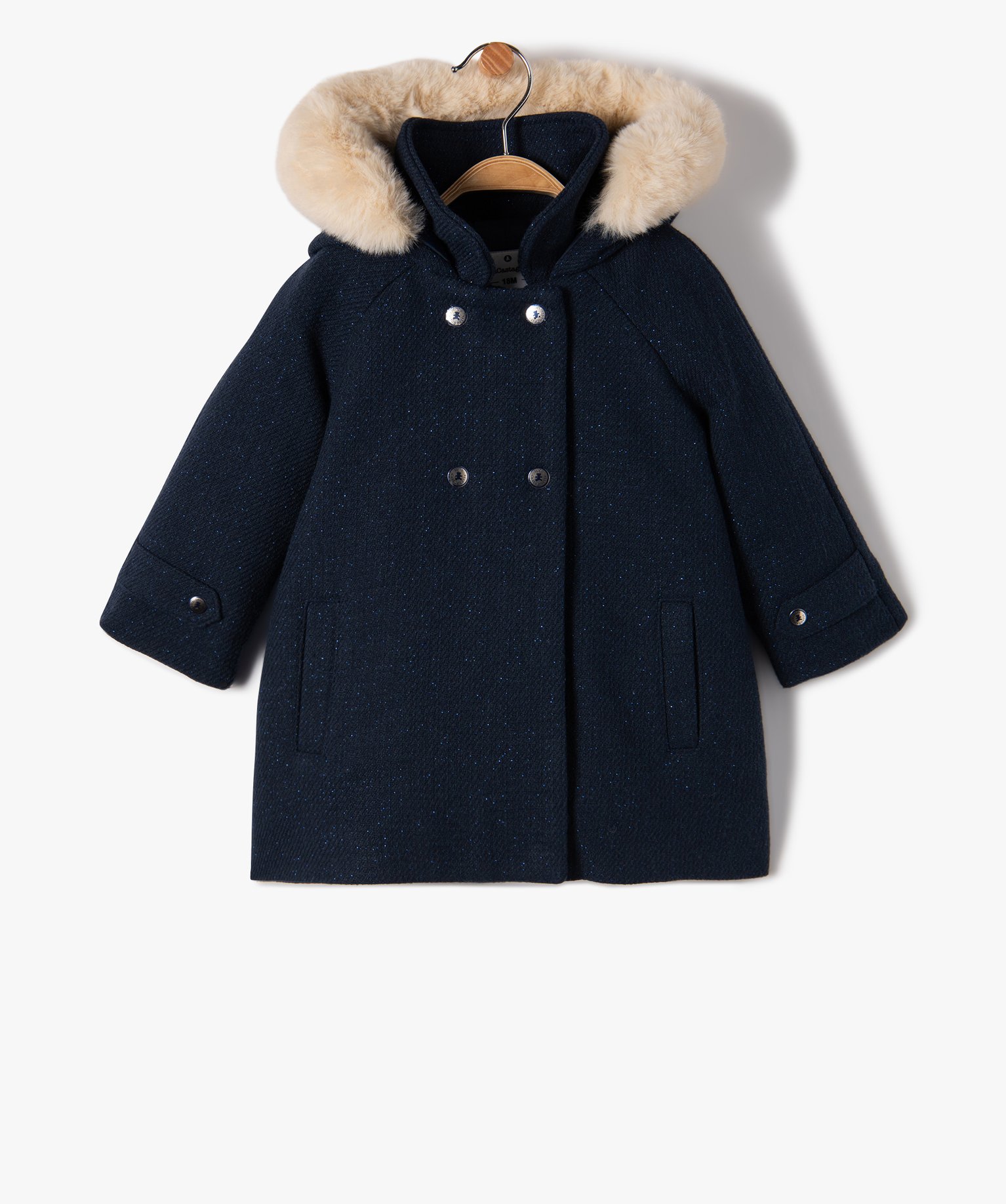 manteau bebe fille a capuche avec doublure chaude