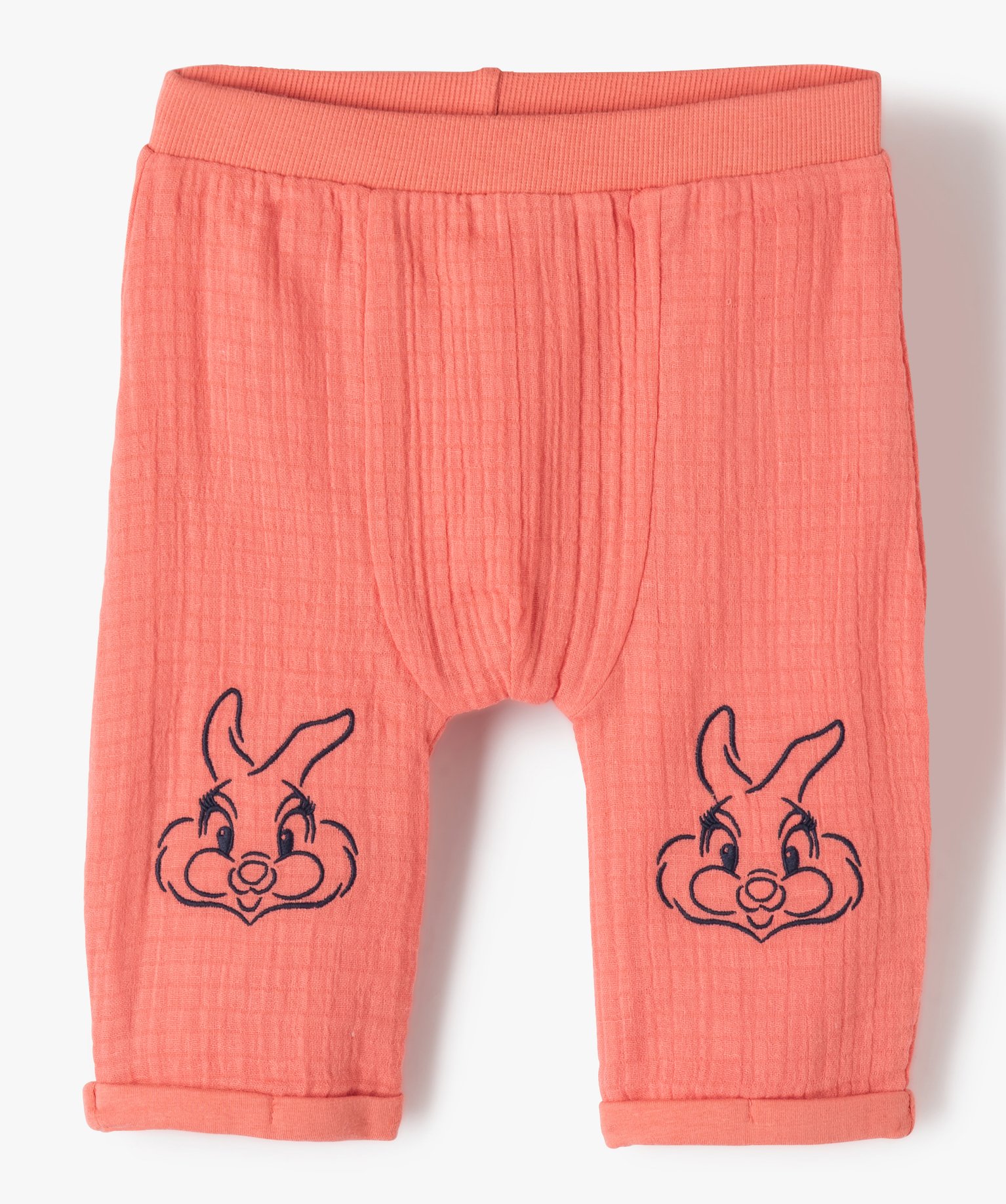 pantalon bebe en gaze de coton double imprime - disney rose leggings