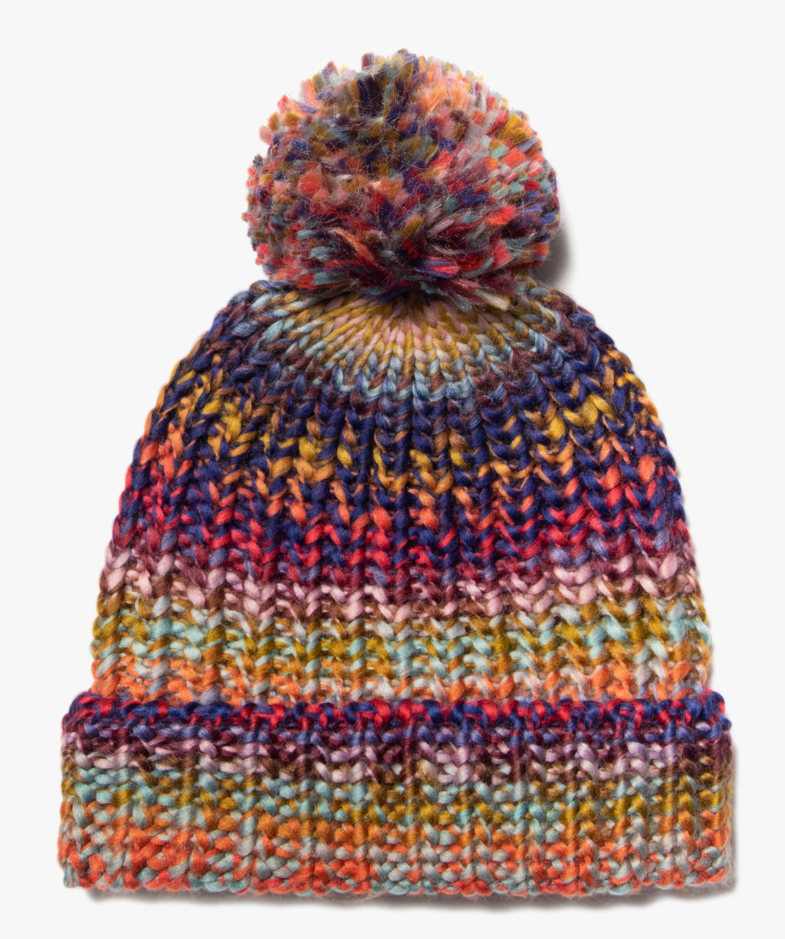 bonnet femme en maille multicolore avec pompon multicolore autres accessoires femme GEMO
