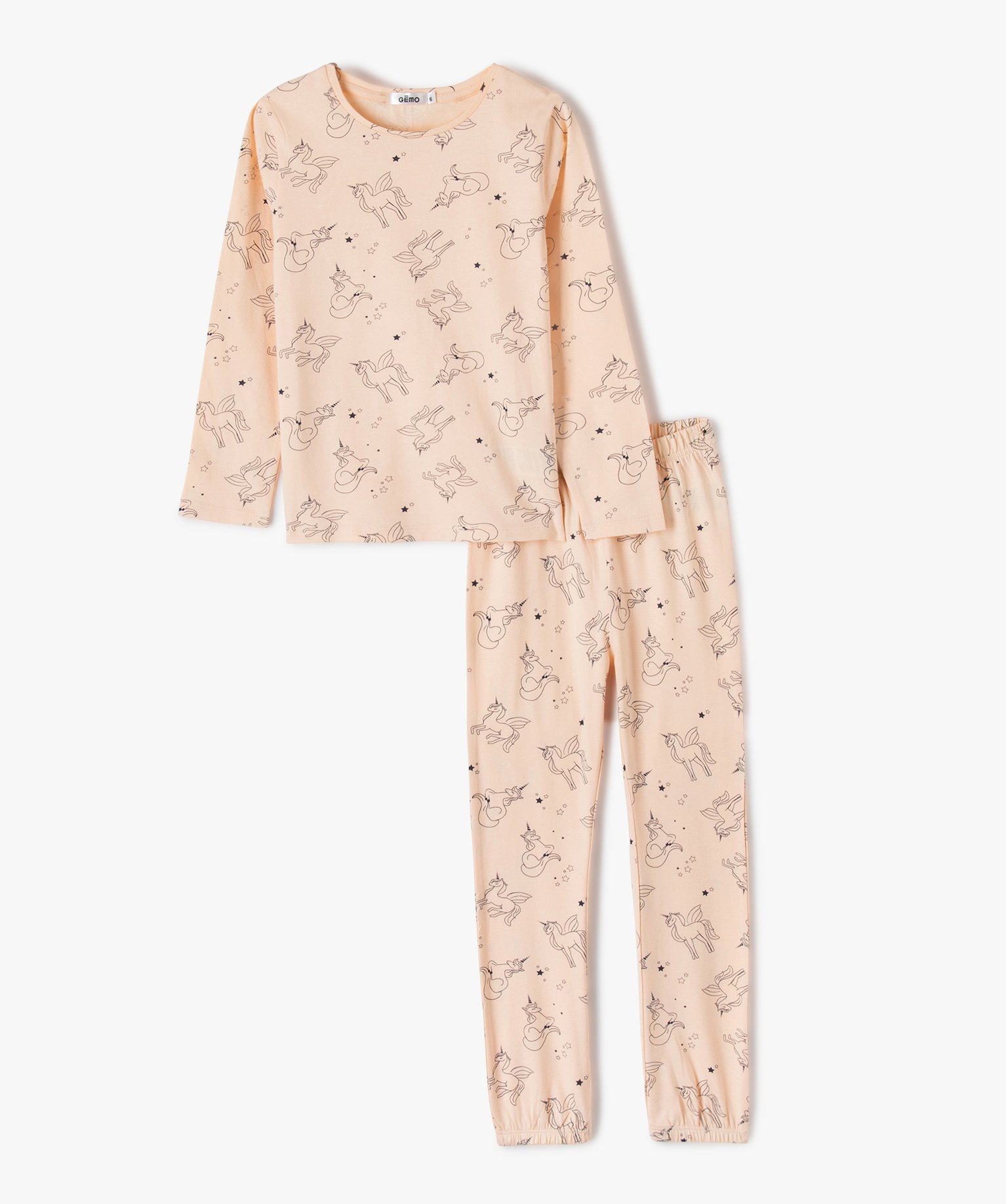 pyjama fille en jersey motif licornes imprime