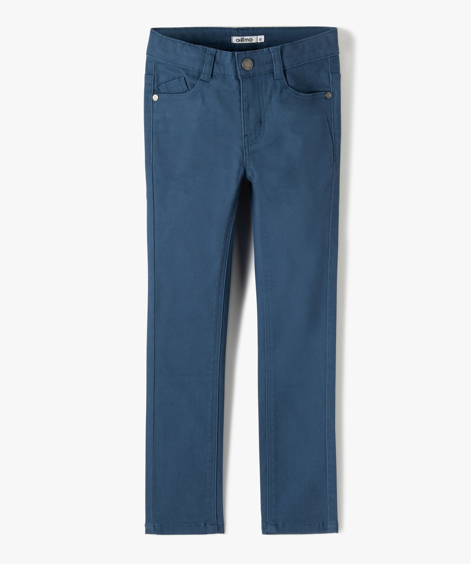pantalon garcon coupe skinny en toile extensible bleu pantalons