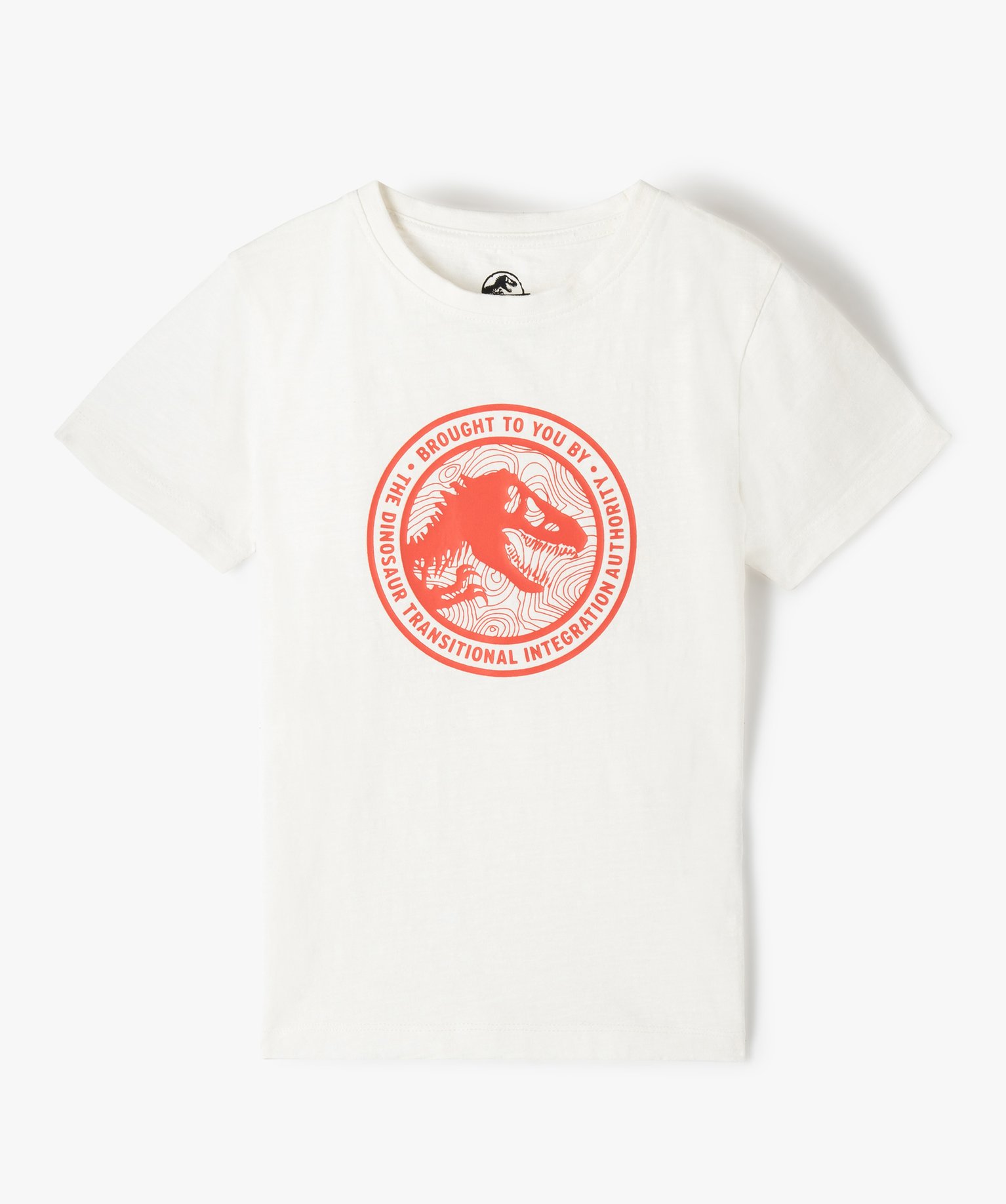 tee-shirt garcon a motif dinosaure en relief gris tee-shirts