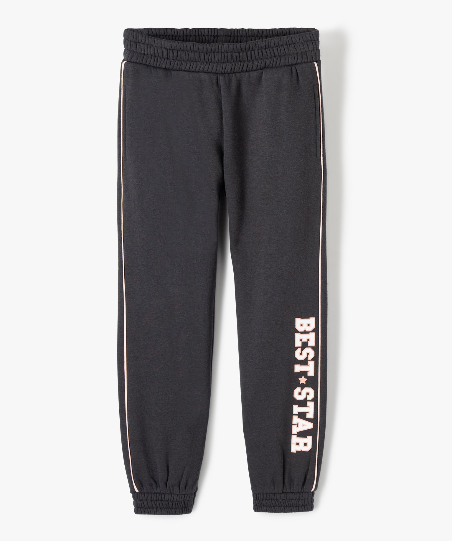 pantalon de jogging fille en molleton chaud gris pantalons fille GEMO