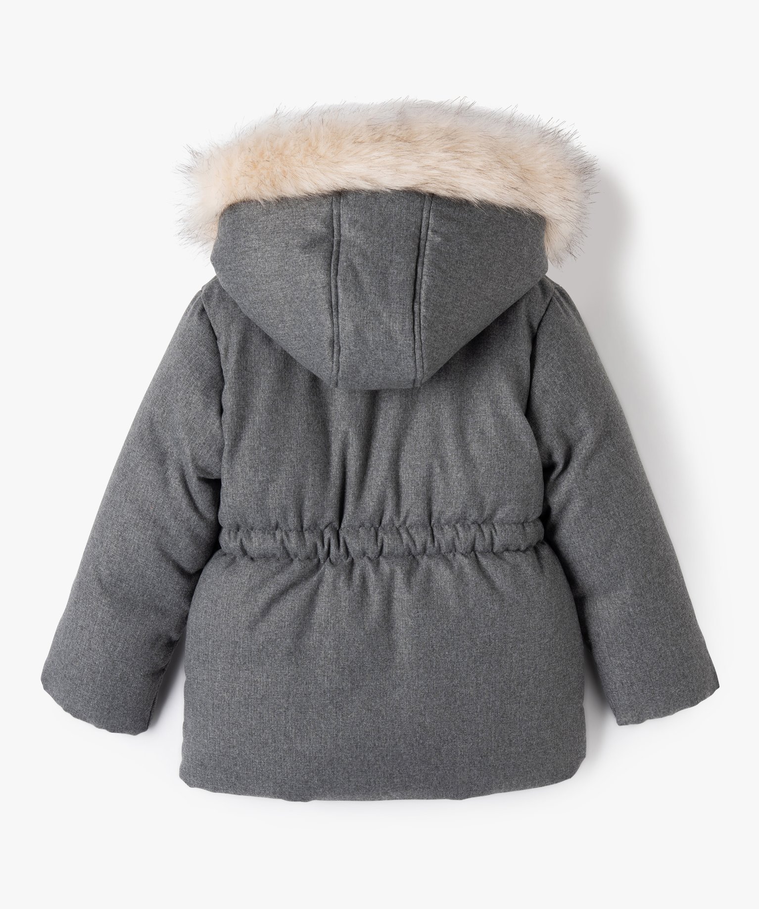 manteau fille elegant a doublure chaude et rembourrage en fibres recyclees gris blousons et vestes fille GEMO